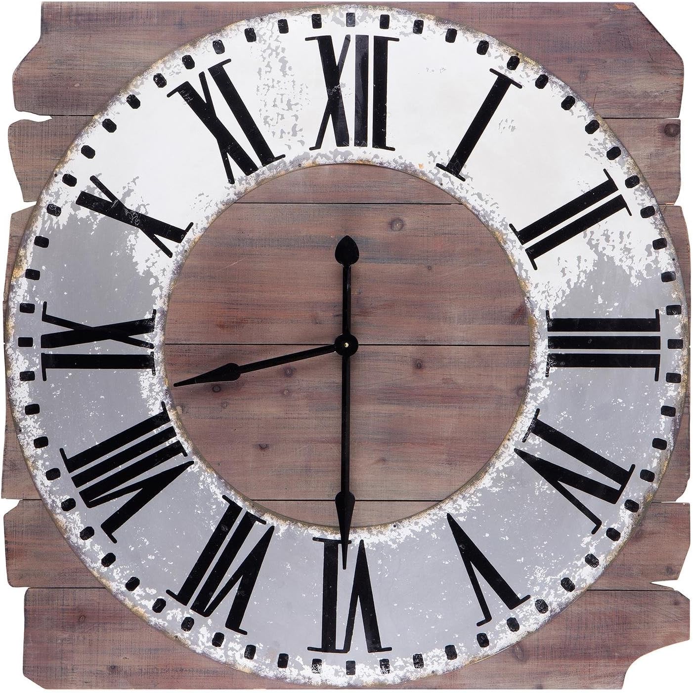 Hollyberry Home Olde Barn Clock, Wood, Multicolour, 108.5 x 10 x 108.5 cm
