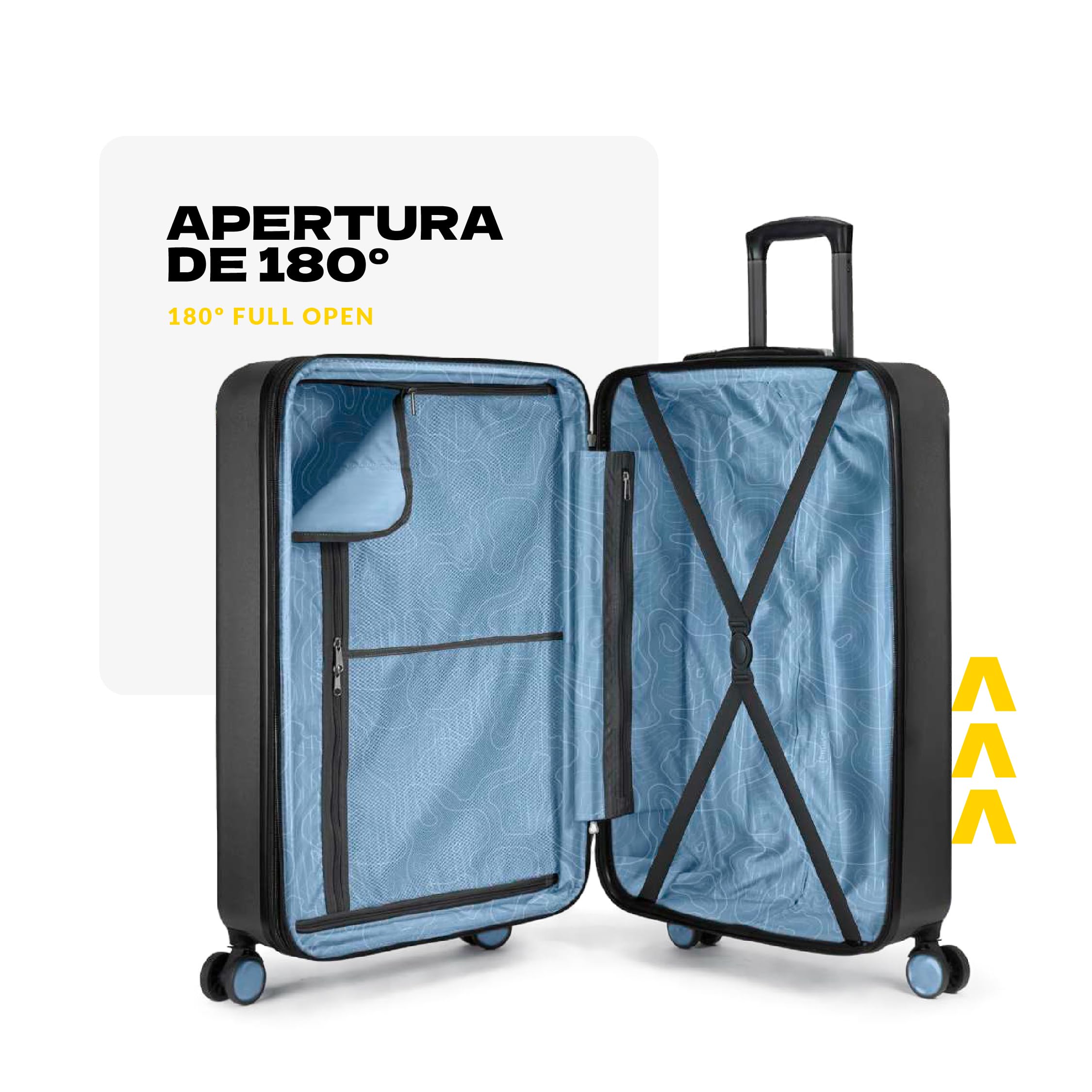 VOYAN Maleta de Cabina Avión 55x40x20 LAX, Trolley de Viaje Ultraligero con Carcasa Rígida, Maleta de Mano para Ryanair con Cerradura de Seguridad, Equipaje de Cabina para Viajes, Azul