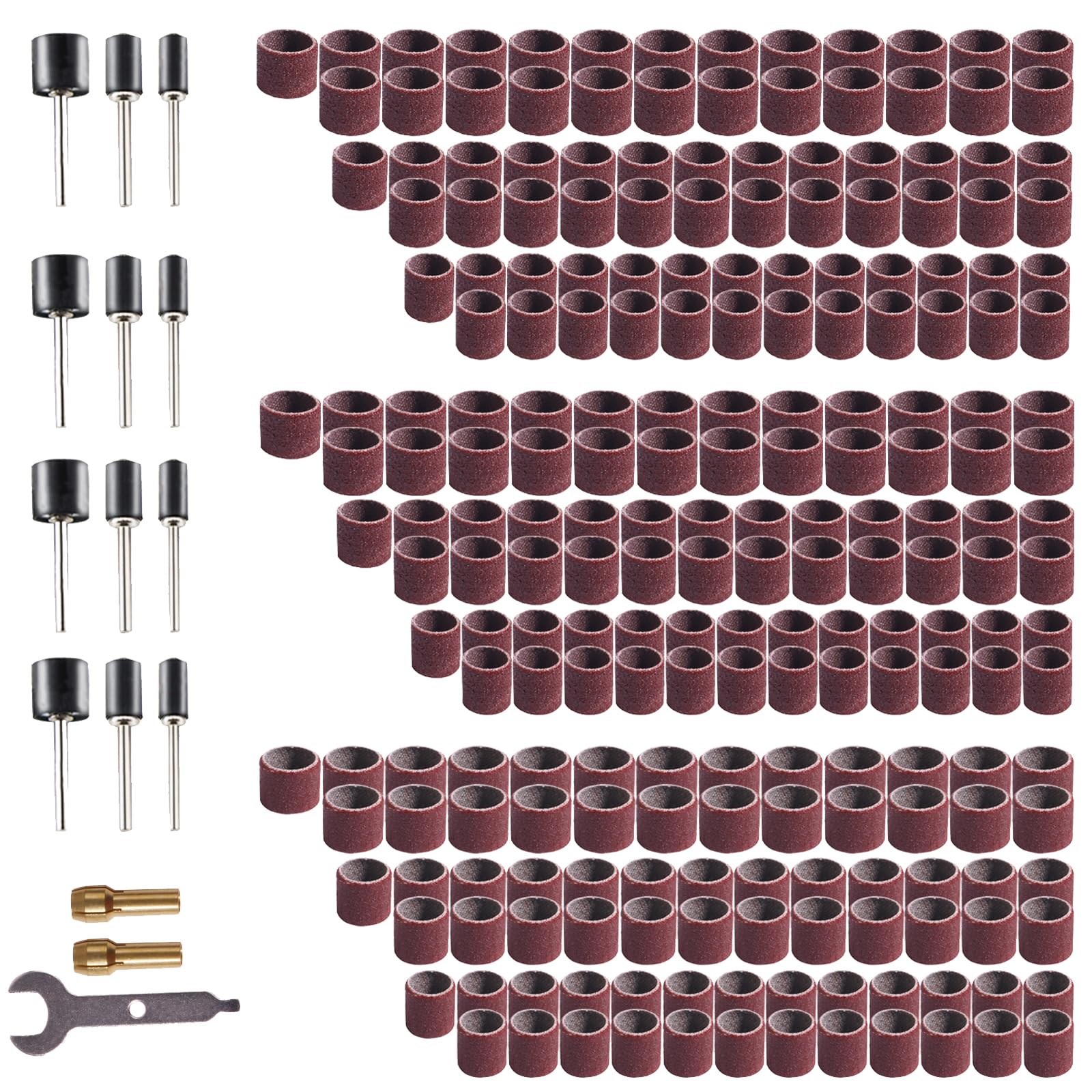 239pcs Sanding Drums for Rotary Tool,Sanding Bits Sander Sandpaper for Drill Woodworking Accessories 80grit,120grit,180grit