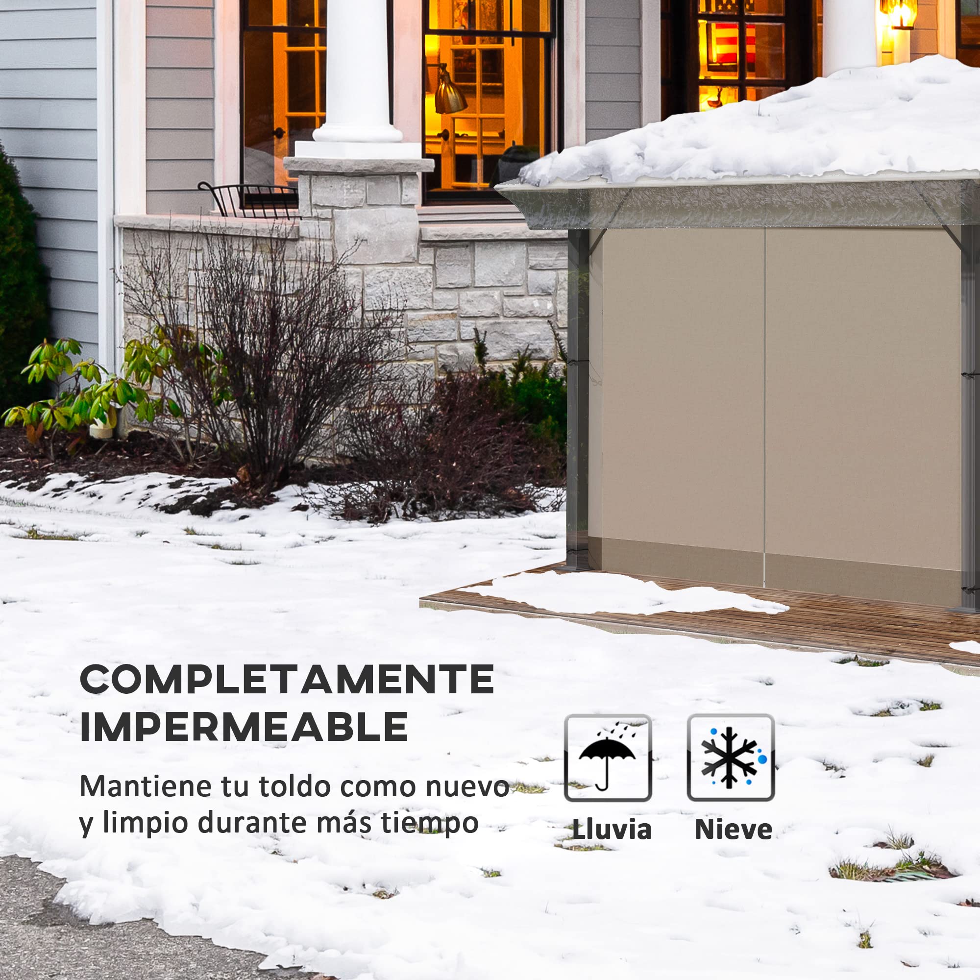 Outsunny Cubierta Protectora para Gazebo 3x3 m Cubierta Impermeable para Pérgola Toldo Carpa Funda Protectora Protección contra la Intemperie Transparente