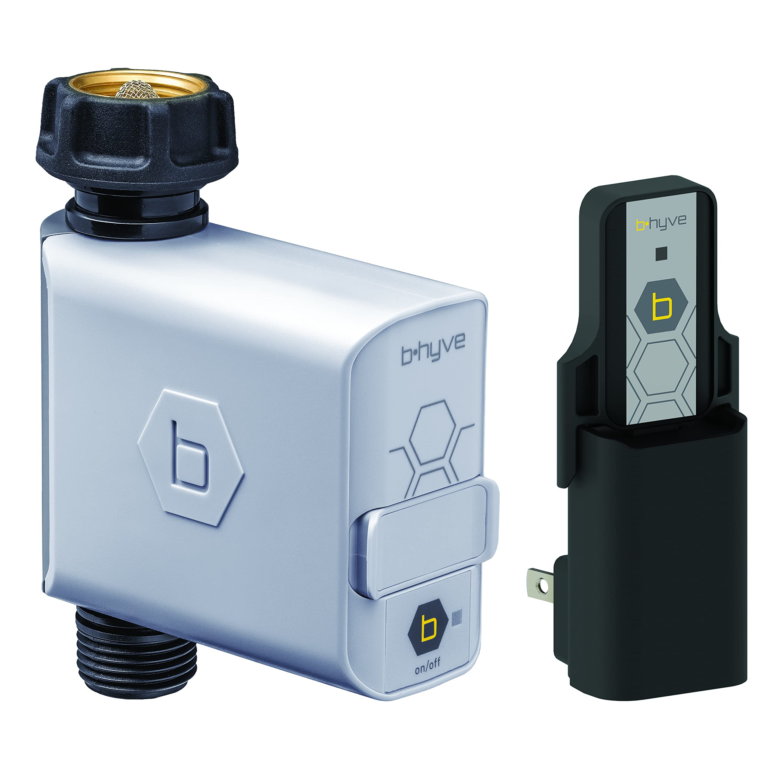 Orbit B-Hyve 94990-Programador Inteligente de riego con Enchufe Wi-Fi para Grifo de Manguera, Gris