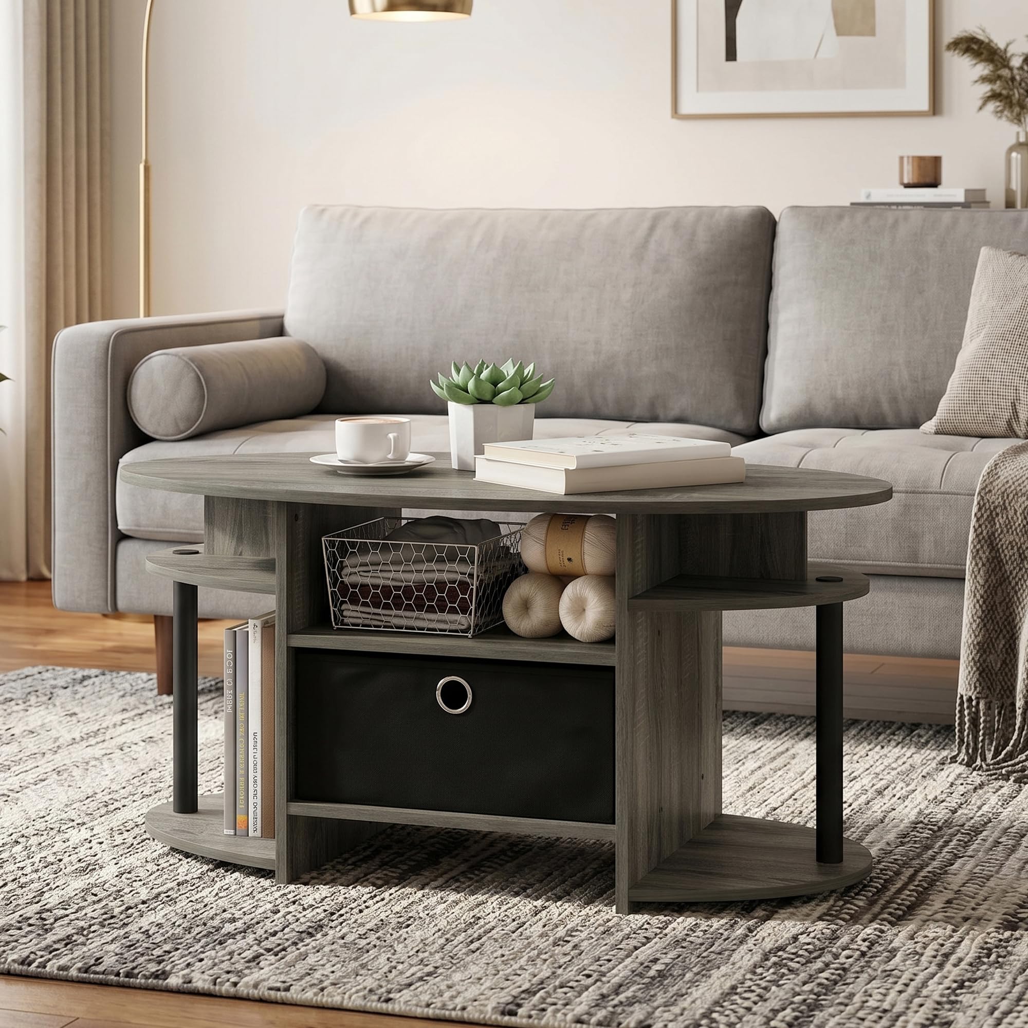 Mikkagu Modern Rectangle Coffee Table 18.9 D X 38.98 W X 17.52 H, Side Table with 1.8 Inch Thick Tabletop, Coffee Table  — deal on Shopping With Noya