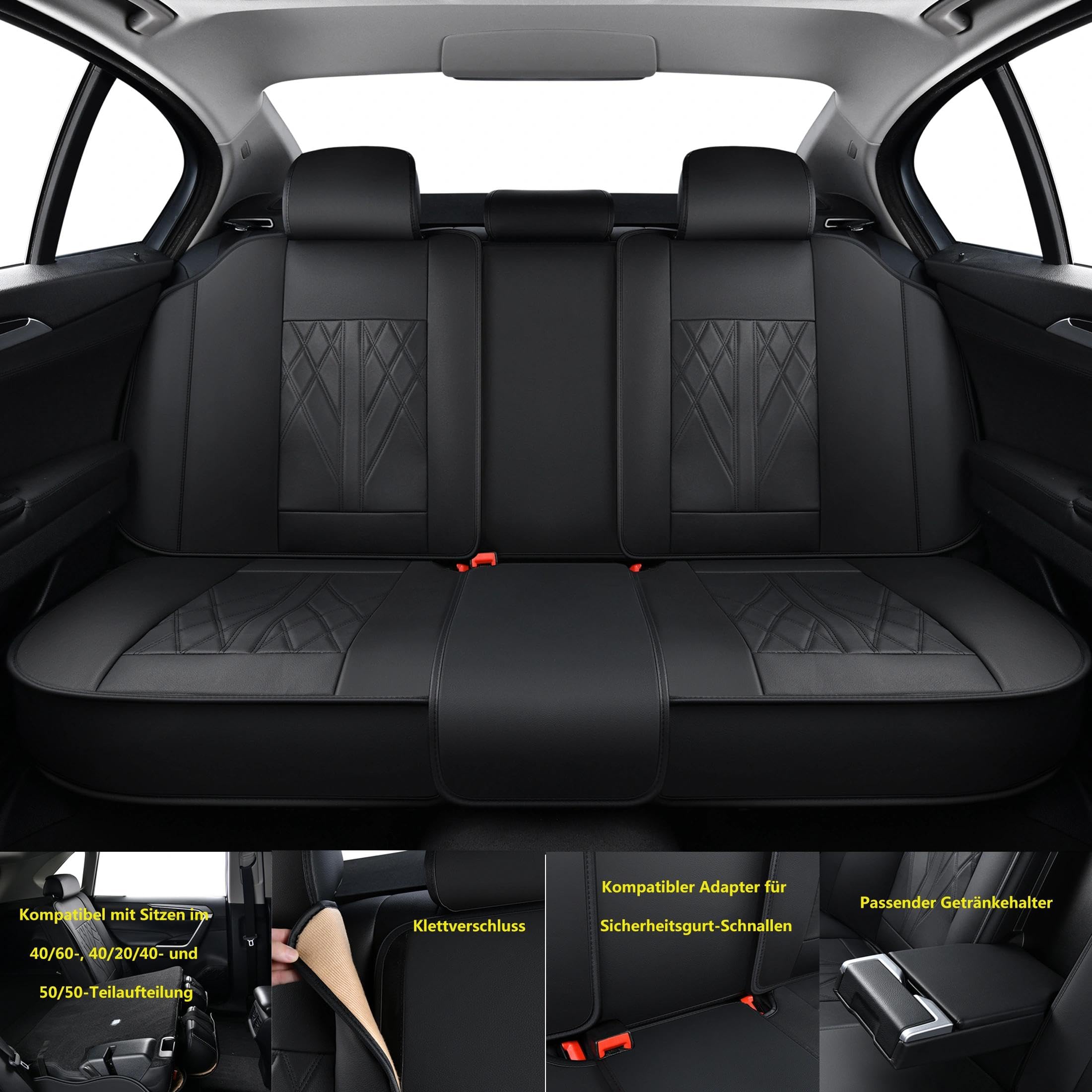 Juego completo de 5 fundas de asiento de coche de piel sintética para BMW
