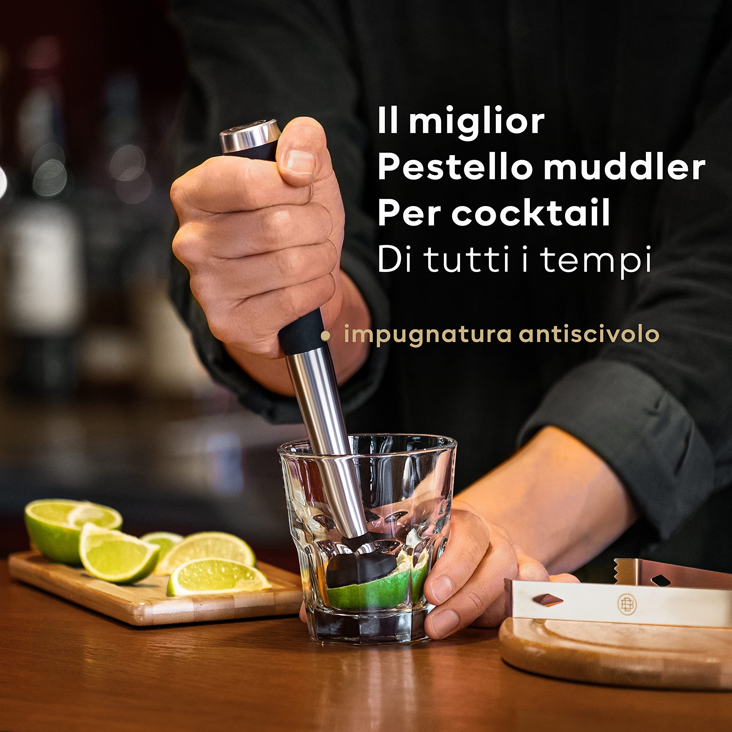 BarDeluxe® Kit Barman da 12 Pezzi, Kit Barman Completo | Shaker Cocktail da 750 ml | Set Cocktail Professionale, Kit Cocktail, Set Barman | Cocktail Set, Include Elegante Confezione Regalo(Argento)