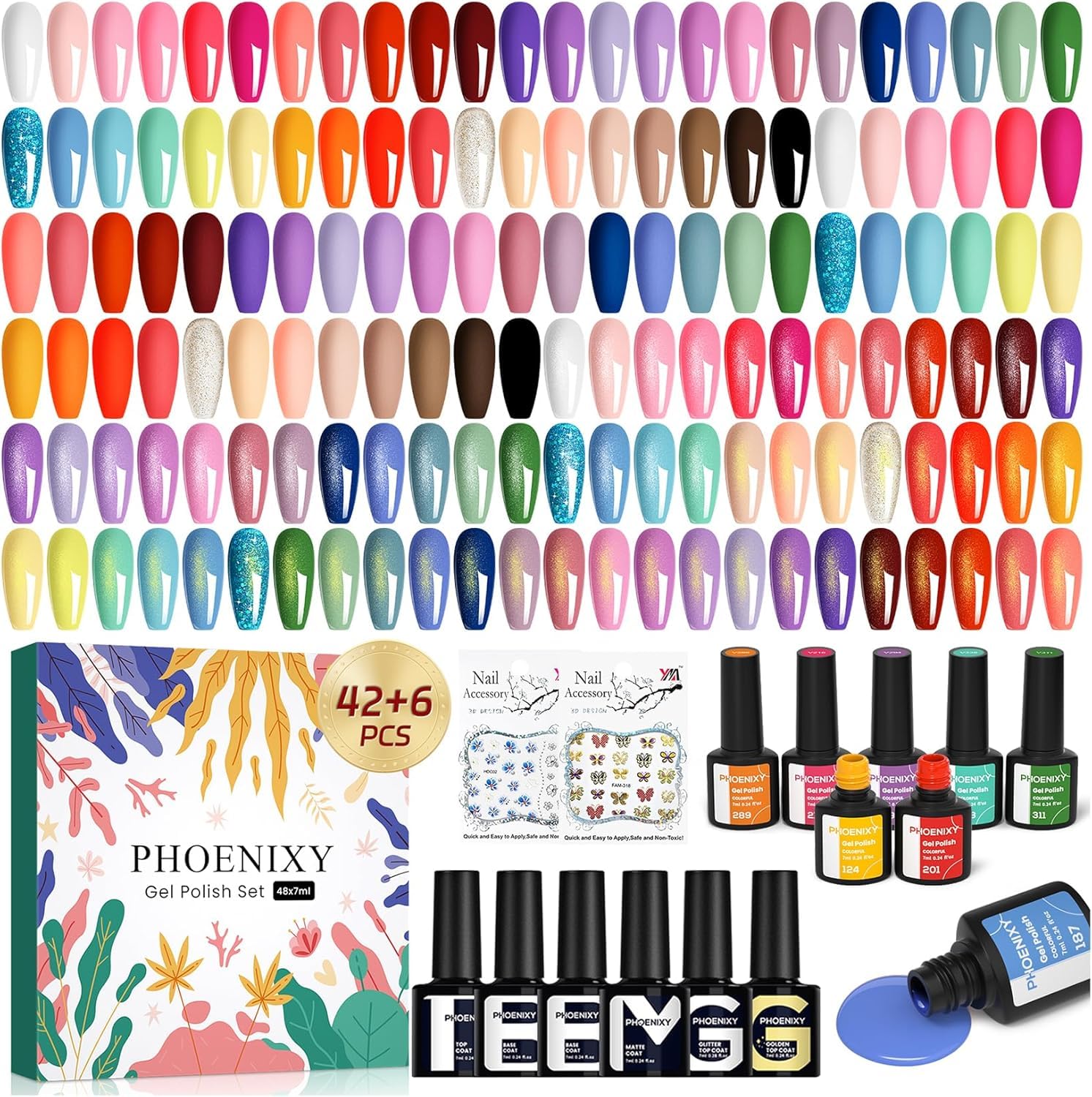 Vernis semi permanent Phoenixy coffret 42 couleurs gel UV manucure - 15