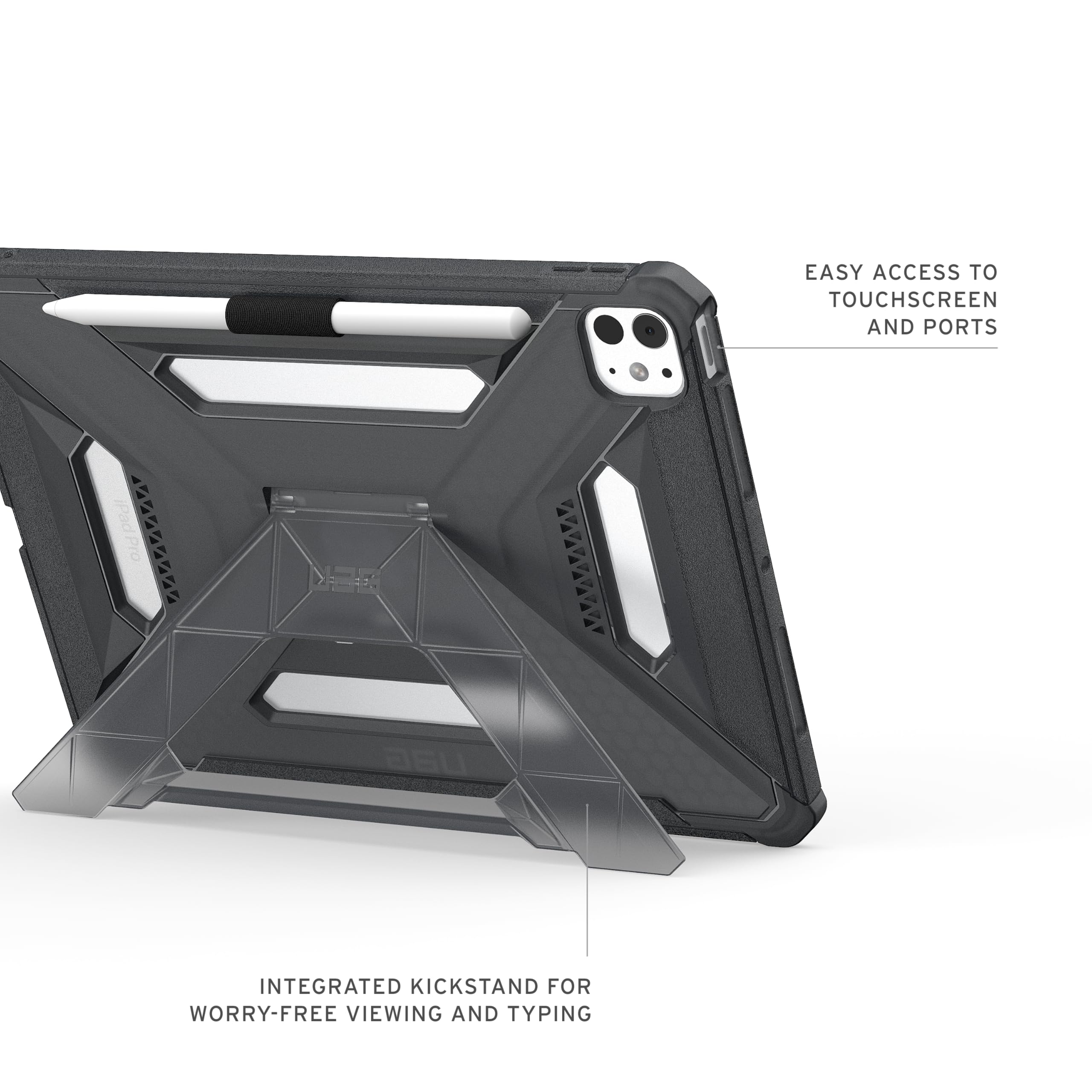 URBAN ARMOR GEAR UAG Custodia progettata per iPad Pro 11 pollici 6a generazione 2025 M5 5a generazione 2024 M4 A3357 A3358 A3359, custodia protettiva trasparente resistente con supporto e supporto per