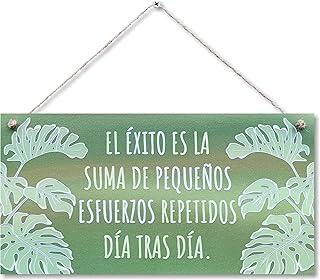 CARISPIBET El éxito es placas decorativas inspiradoras decoración del hogar adorno colgante frases motivadoras 15 x 30 cm