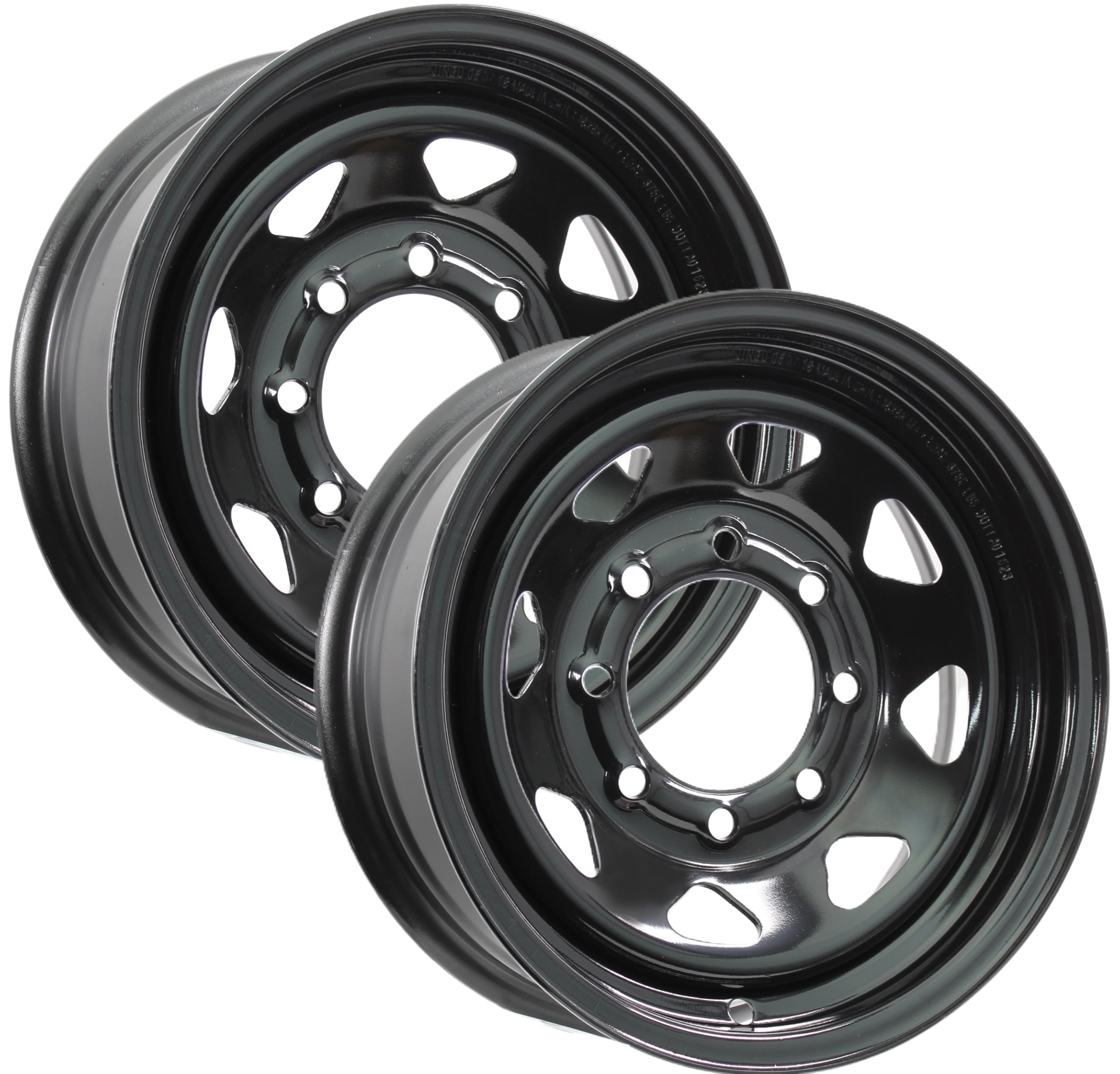 eCustomrim 2-Pack Trailer 16X6 16" 8 Lug Black Steel Spoke Rim Wheel