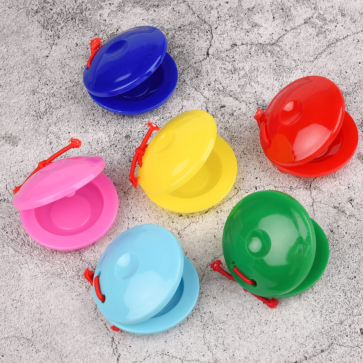 Nacchere Spagnole In Legno - 2 Pezzi Per Flamenco, Con Corda, Rosso - Foto 11