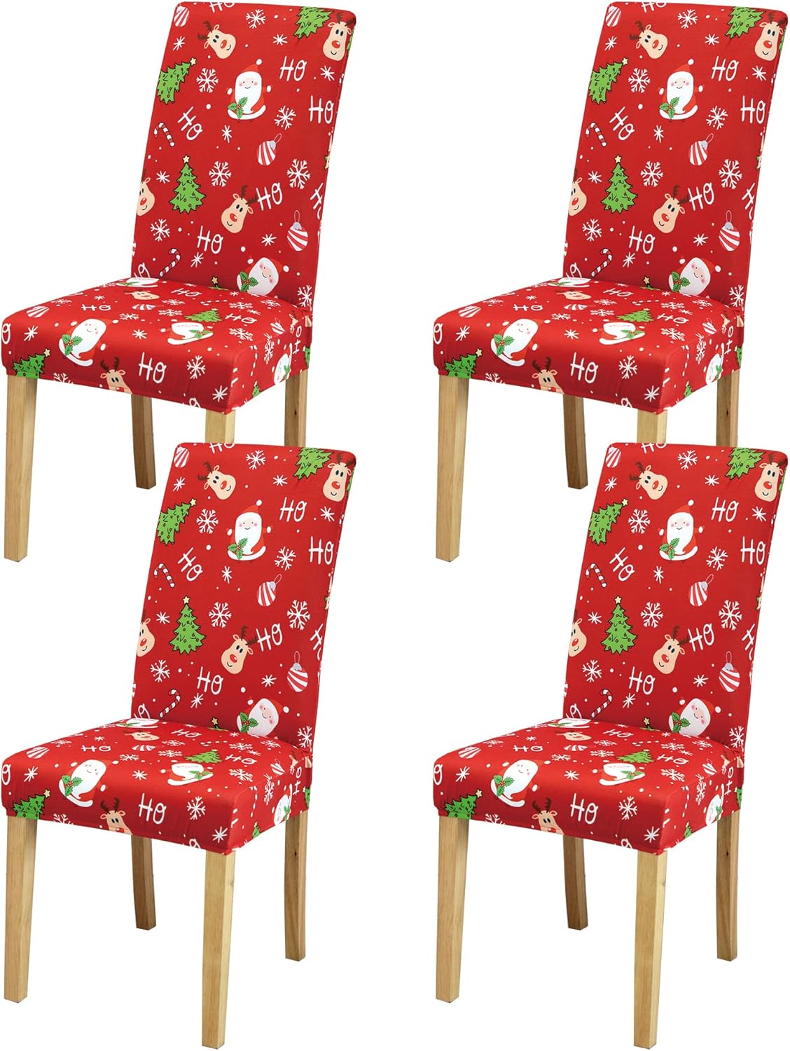 BIETYONE Christmas Chair Covers Set of 4 Dining Room Chair