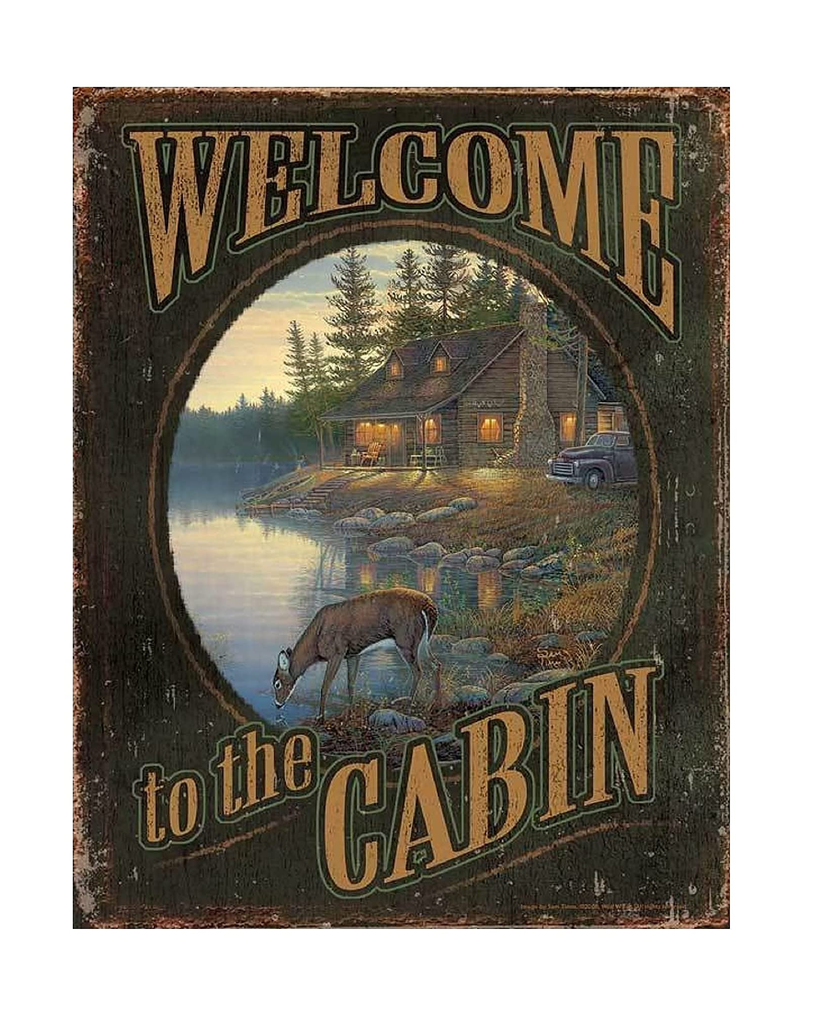 Wild Wings Cabin Tin Sign by Sam Timm