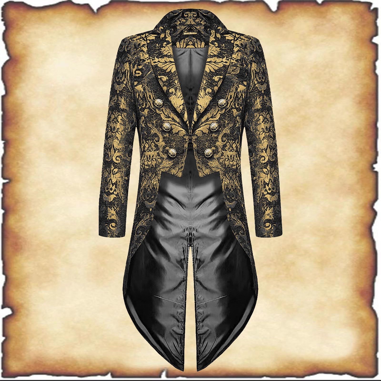 Steampunk Cappotto Uomo Retro Rinascimento Gotico Vittoriano Steampunk Frack Giacca Medievale Vittoriano Ricamato Smoking Uniforme Tempo Libero Smoking Per Matrimonio