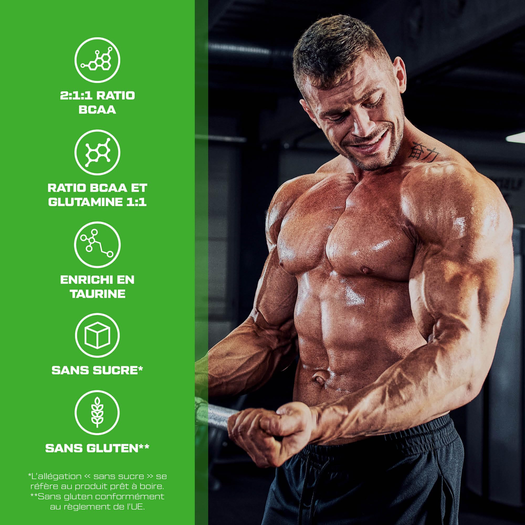 Scitec Nutrition BCAA + Glutamine Xpress - Mélange d'acides aminés essentiels - avec 5g de BCAA 2:1:1-5g de Glutamine - enrichi en Taurine, 600 g, Lime