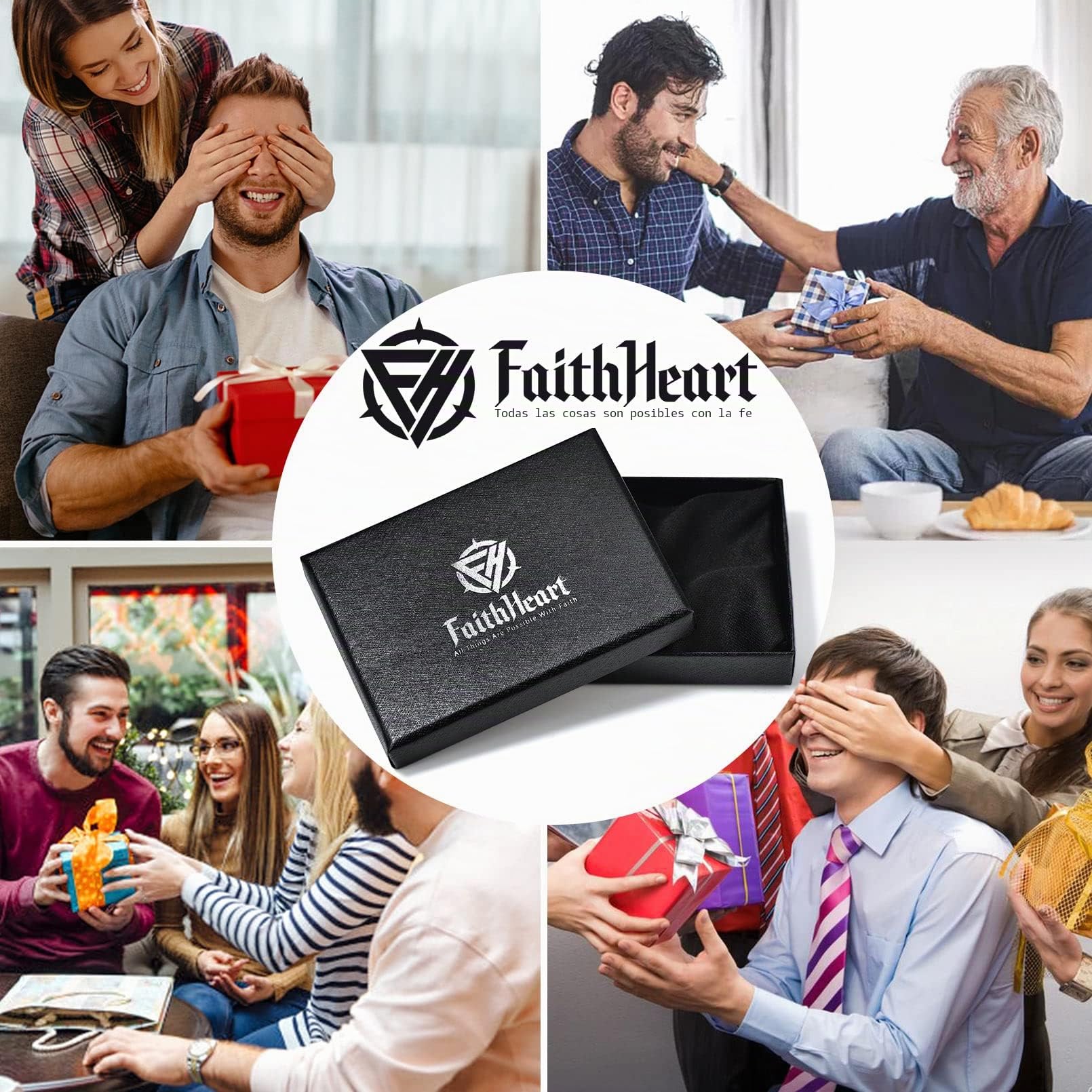 FaithHeart Collar San Miguel Arcángel Acero Inoxidable 316L Hombre Joyería Religiosa Cristiana Talismán de Protección Soldados Militares