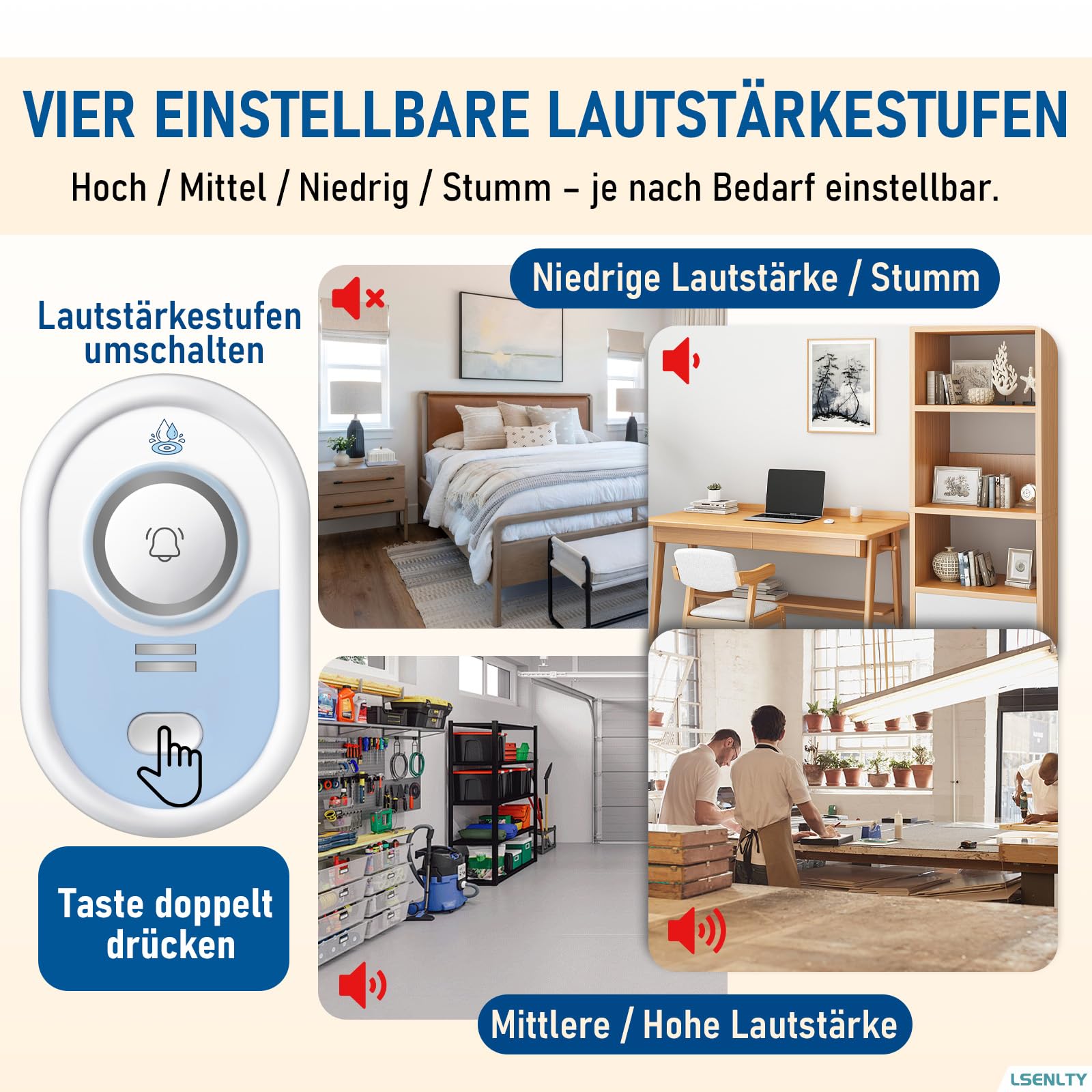 LSENTLY Wasserleck-Detektor – 5 Jahre Standby-Zeit, LED-Anzeige & 100 dB Leckalarm, Selbsttest-Funktion & Batteriewarnung, IP66 wasserdicht – für Zuhause, 5er-Pack (Keine WLAN-Verbindung möglich)