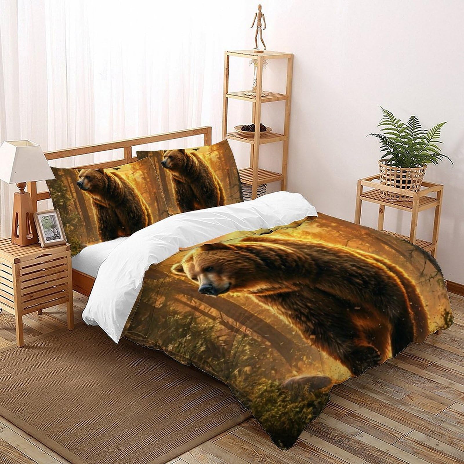 Ensemble housse de couette facile à border grâce à sa fermeture éclair pratique