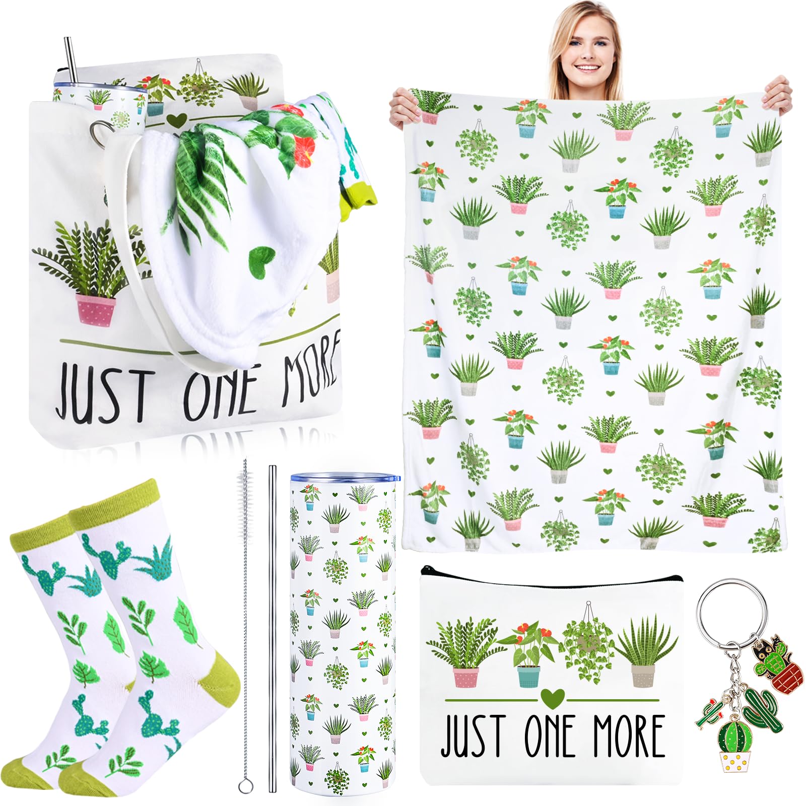 VAIPI 6 Pcs Plant Lover Gifts for Women, Cool Plant for Plant Lovers, Funny Christmas Gardening Plant Gifts Include Plant Blanket 20 oz Stainless