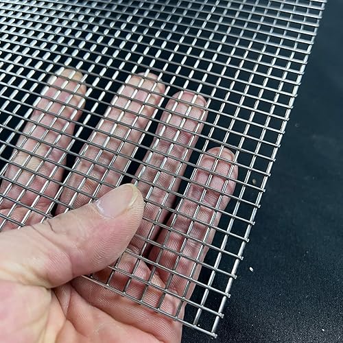 18Gauge 24"x16"Stainless Steel Welded Mesh 1/4 inch Holes Delivered Flat|Strong Heavy Wire Fence Chicken Wire Fencing Metal Screen for Screen Door Mesh,Poultry Cage,Grill Mesh,Bird Netting,Pet Grate