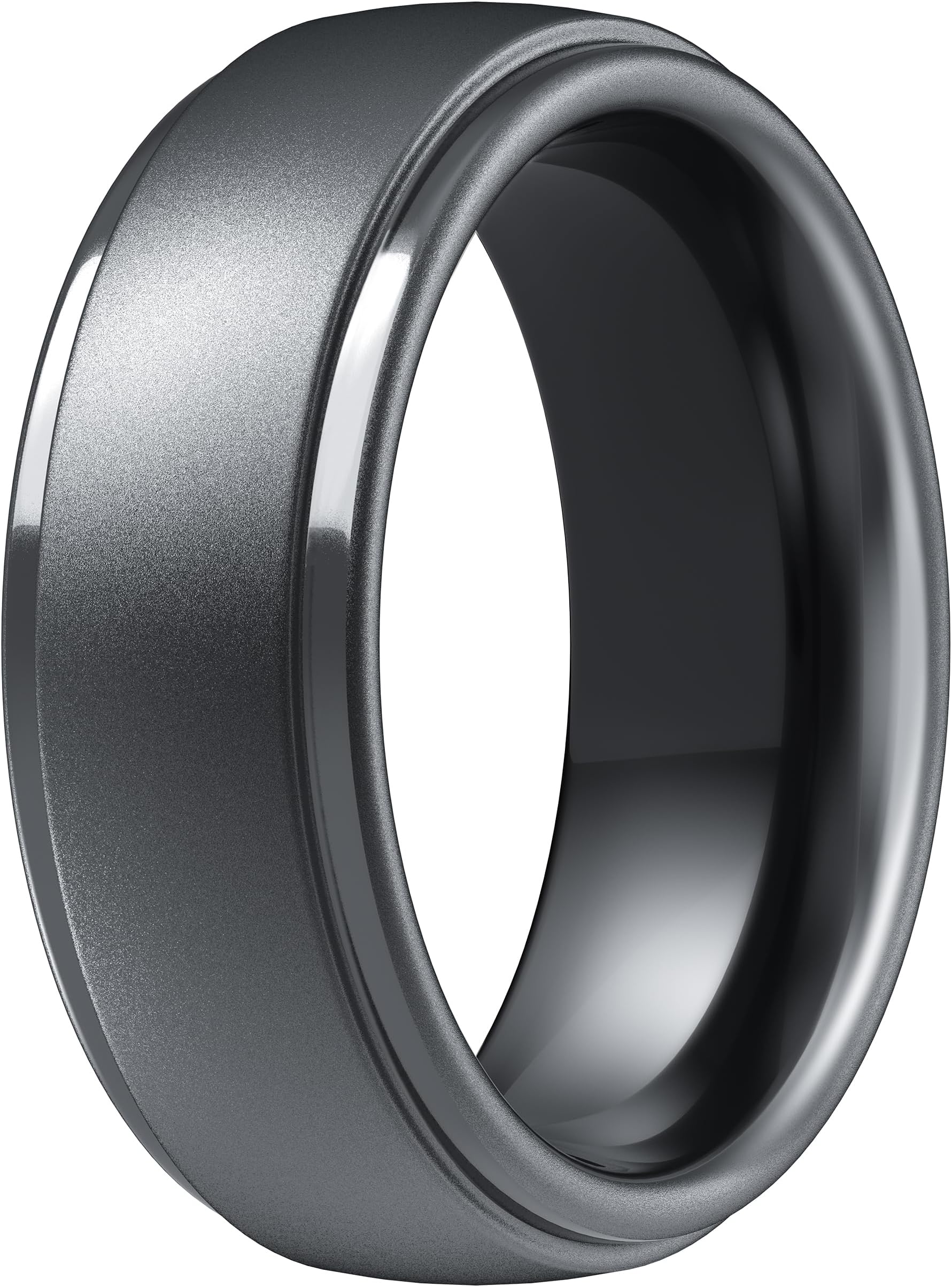 Silicone Rings for Men - 7 Rings / 4 Rings / 1 Ring Step Edge Rubber Wedding Bands 10mm Wide - 2.5mm Thick