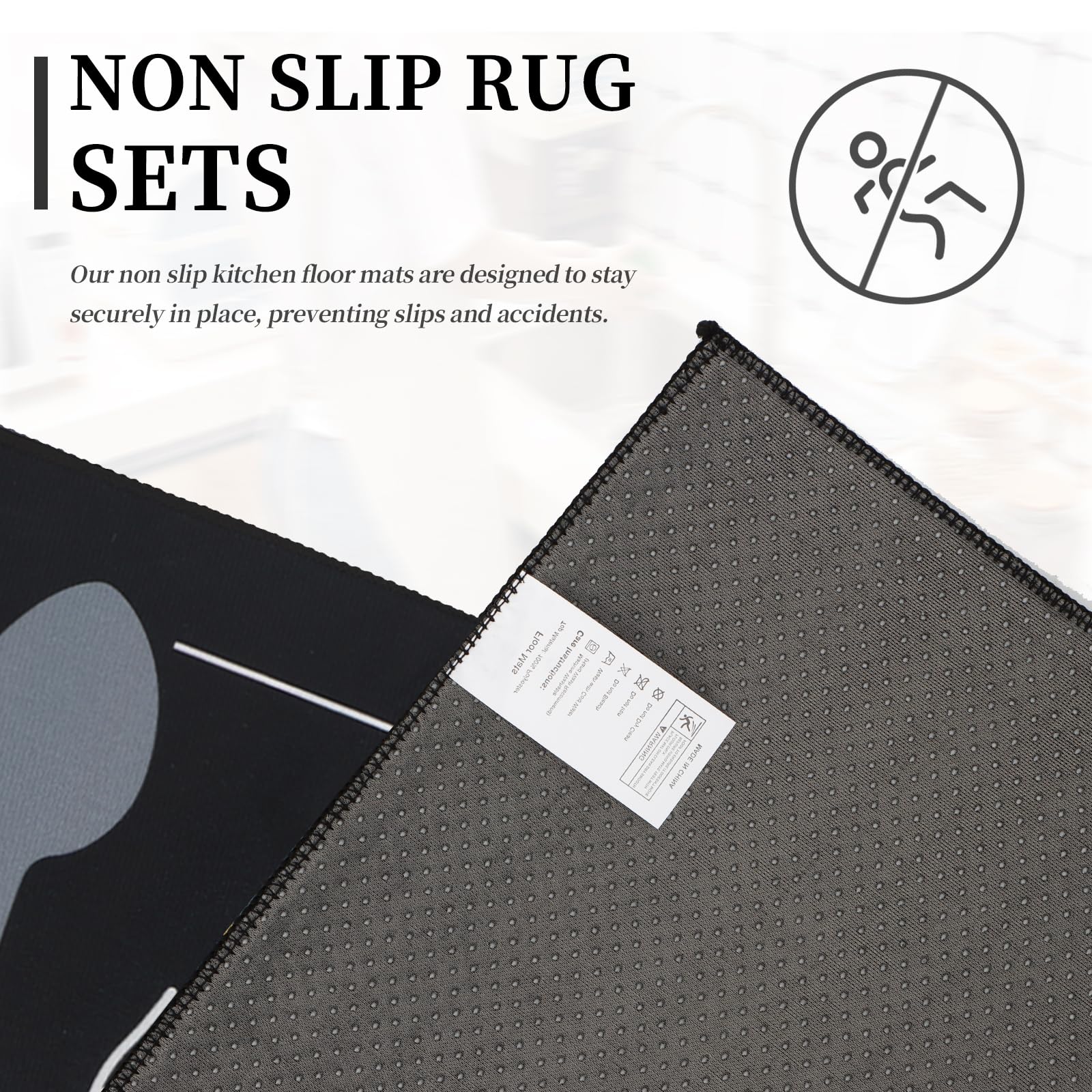 2 Pièces Tapis de Cuisine Antidérapant, Tapis de Cuisine Lavable, pour Couloir, Salle à Manger, Entrée et Tapis de Porte