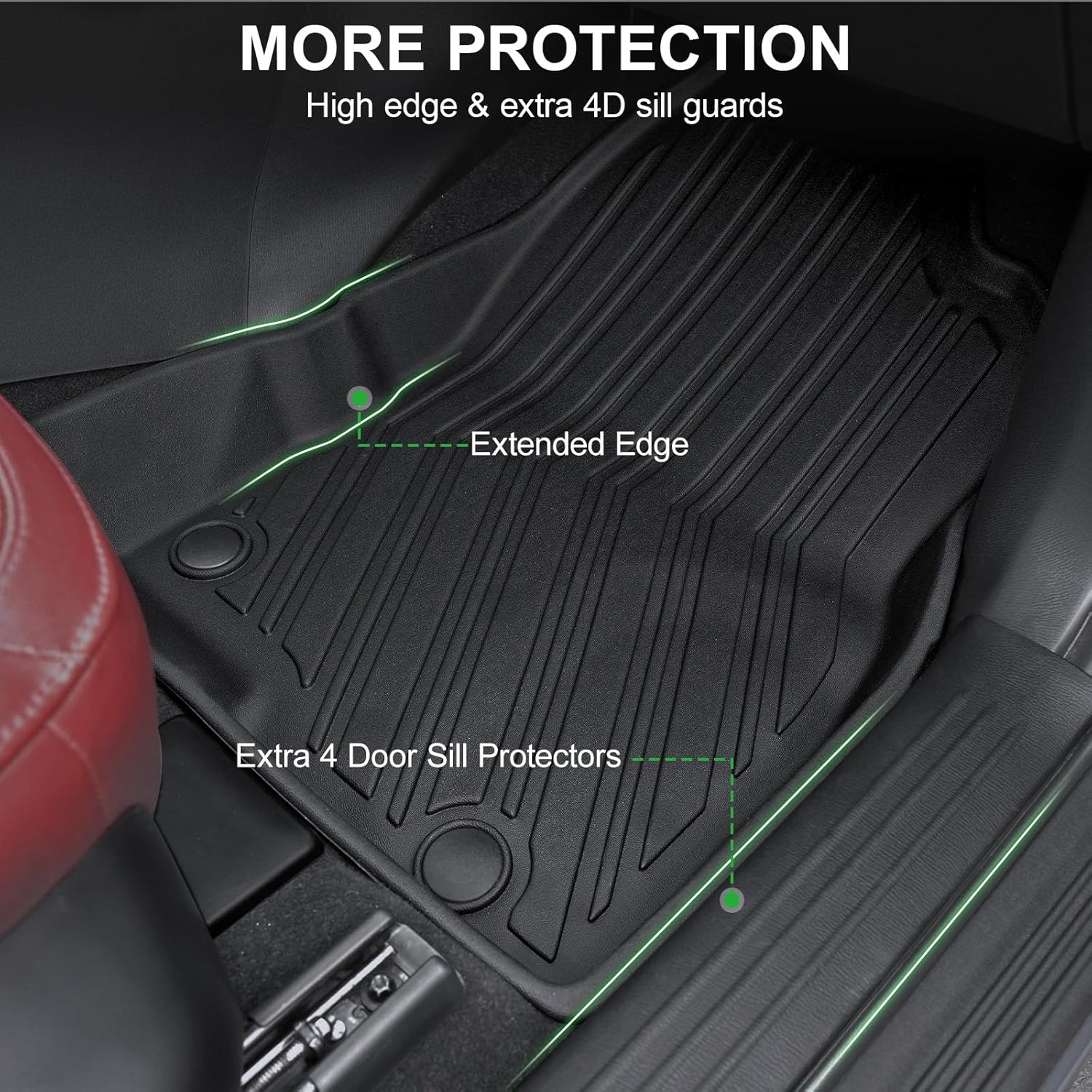 Floor Mats for 2017-2025 Mazda CX-5, TPE All Weather Durable Floor Liners Door Sill Guards for Mazda CX5 Accessories