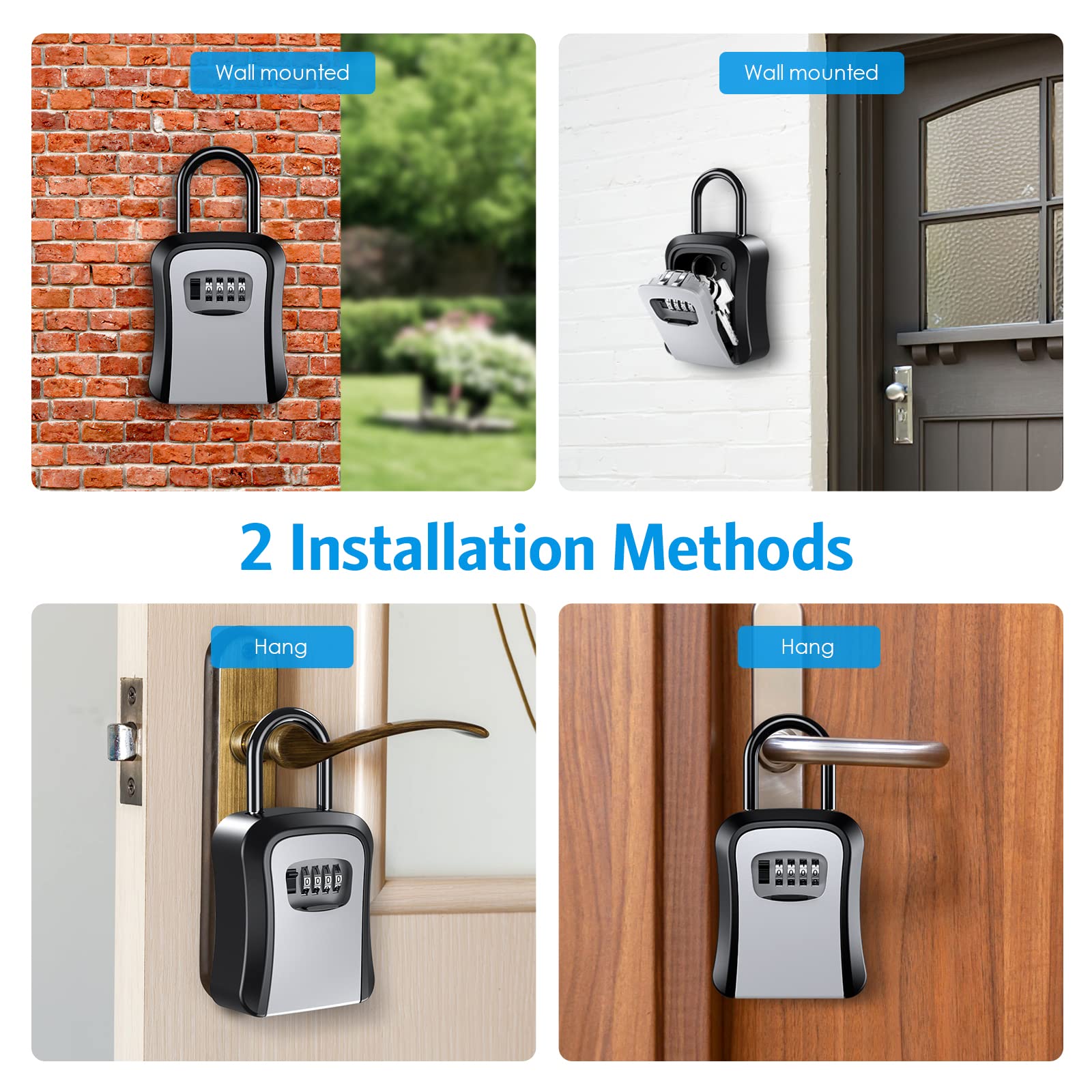 AMIR Key Lock Box Wall Mounted, Upgraded Lock Box For