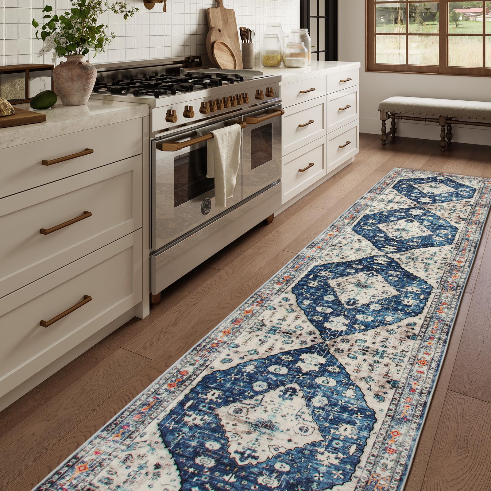 Lahome Washable Rugs 8x10 Pink Rugs for Bedroom Girls, Boho Tribal Nursery Living Room Area Rug, Vintage Large Soft Non Slip Indoor Carpet for Dorm Classroom Kids Room (8x10ft,Pink)