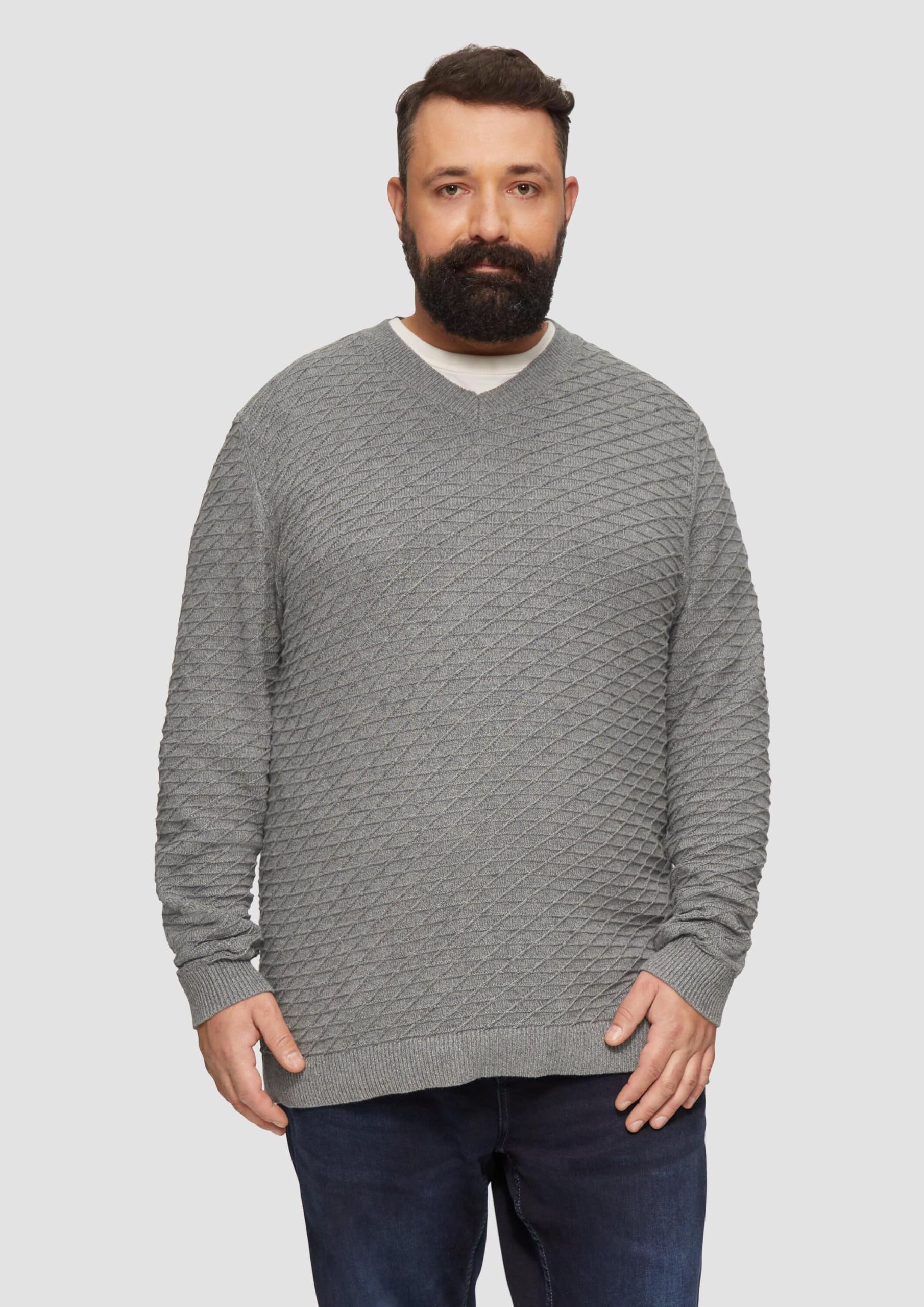 s.Oliver Herren 2160083 Pullover mit Strukturmuster (1er Pack)