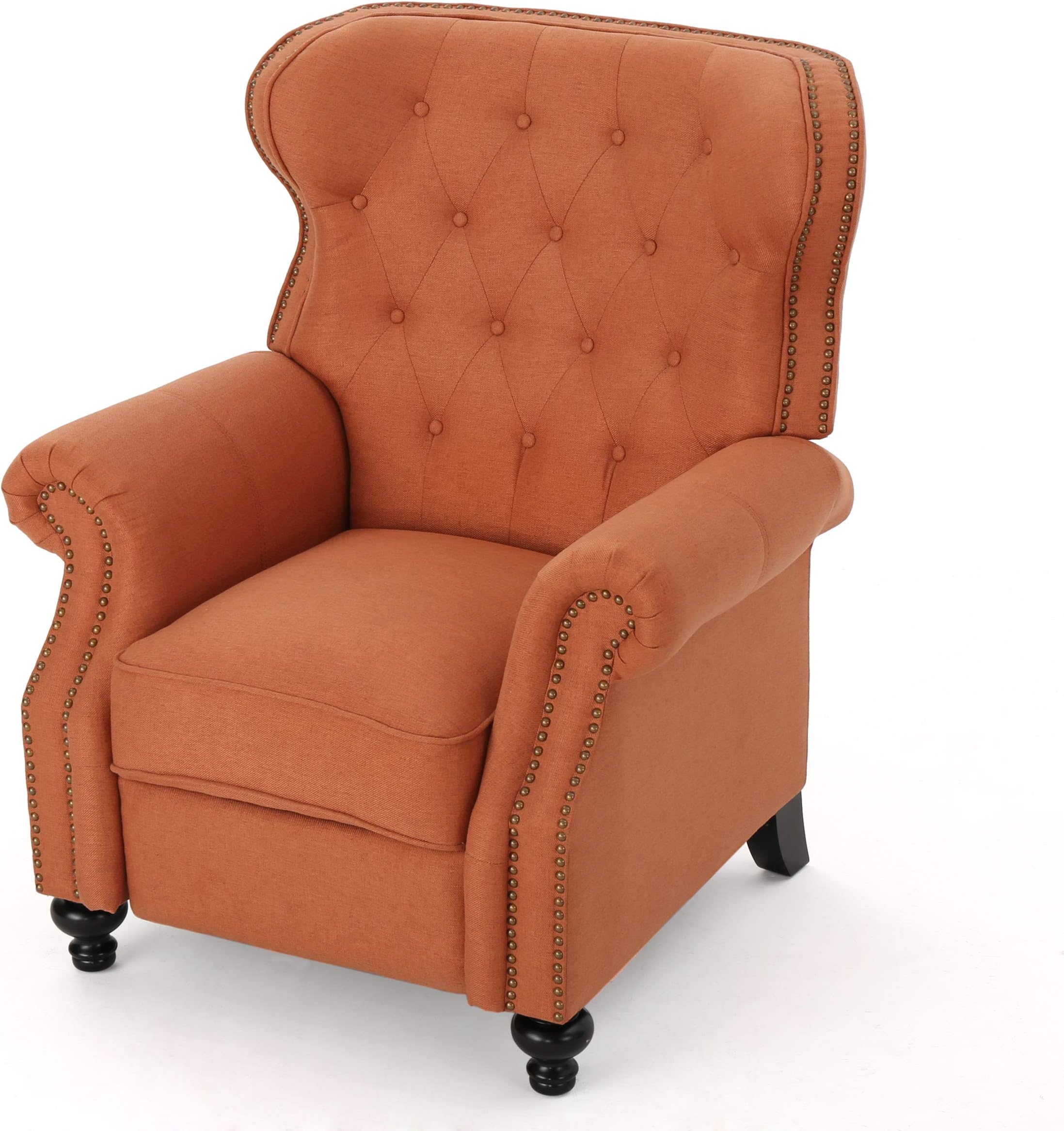 Christopher Knight Home GDFStudio Waldo Tufted Wingback Recliner Chair(Orange)