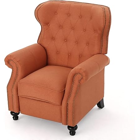 GDFStudio Waldo Tufted Wingback Recliner Chair(Orange)