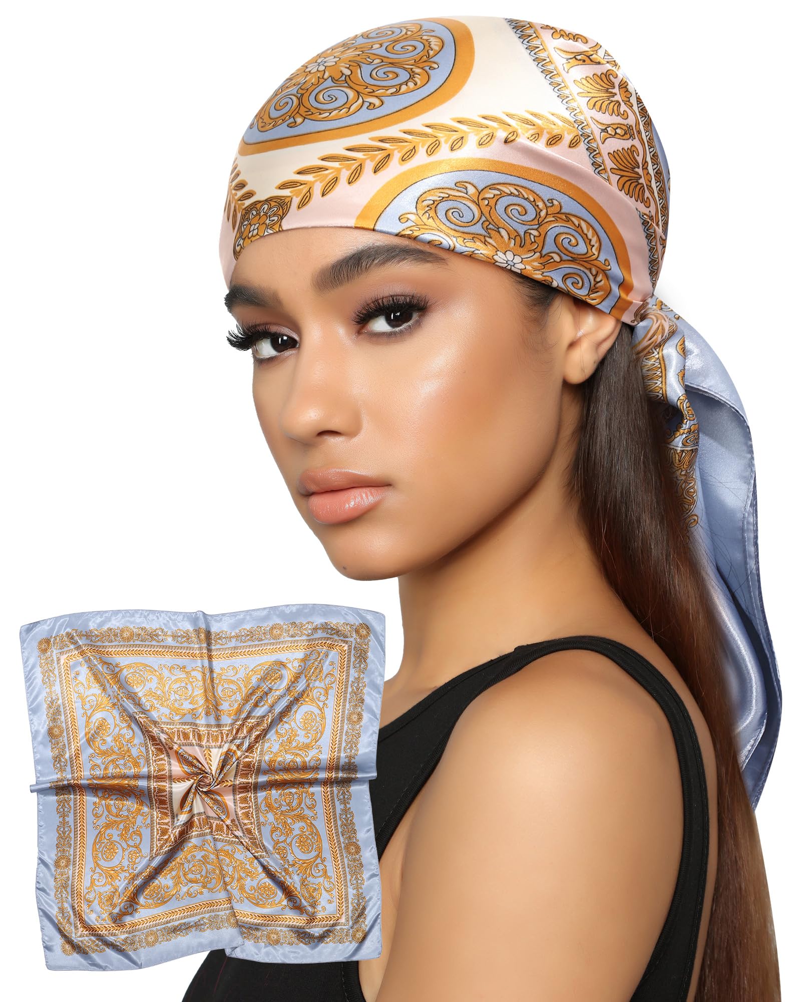 Awaytr 35 Satin Head Scarf For Women Like Silk Scarf Desertcart