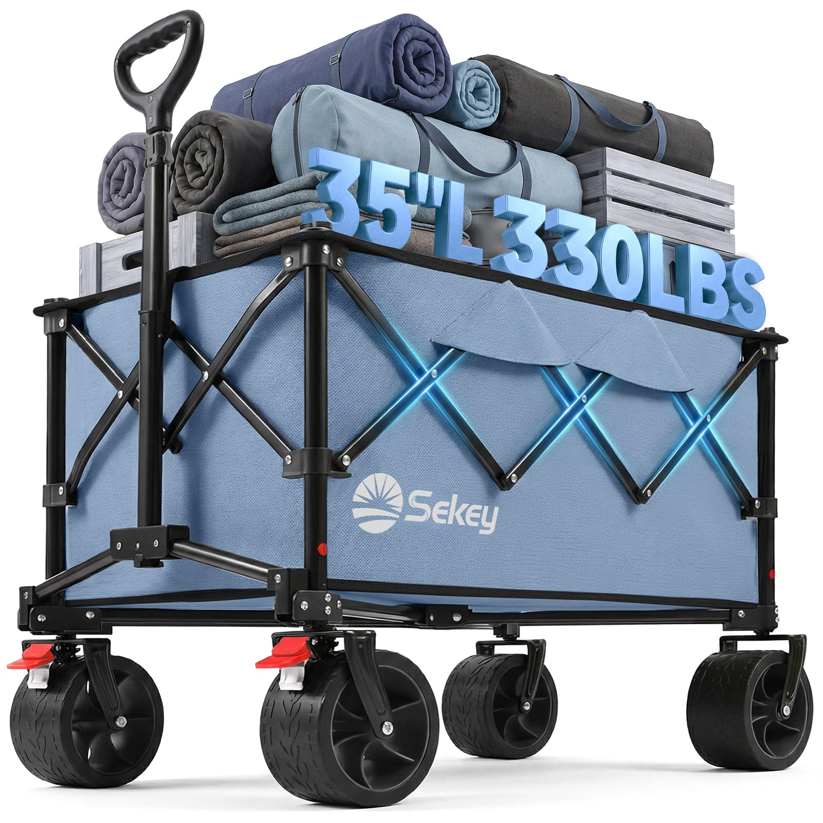 Sekey 150L Foldable Wagon with All-Terrain Wheels