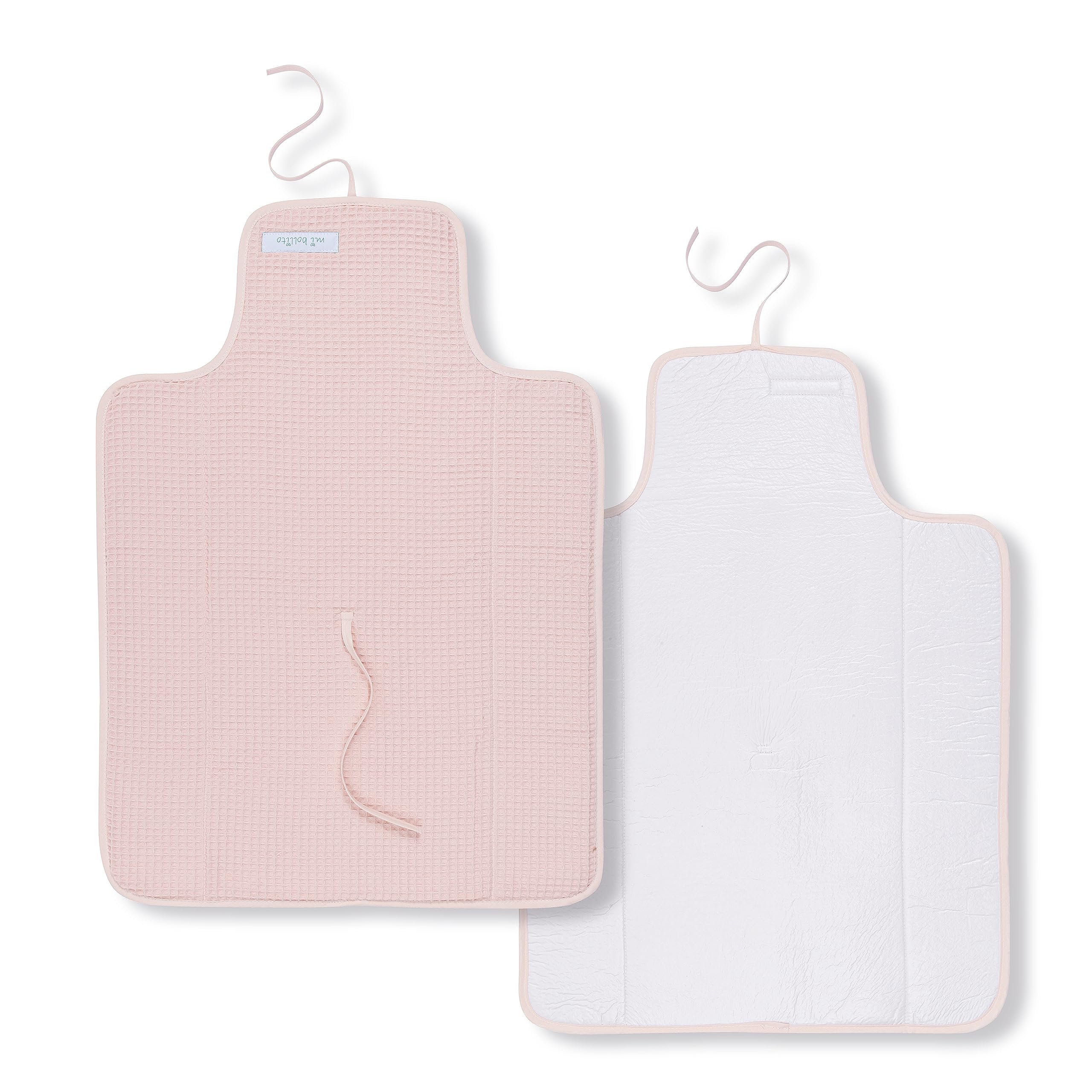 Mi bollito Baby Changing Mat Portable Foldable Waterproof 100% Waffle Cotton Fabric Easy to Store in Maternity Bag Ideal for Newborn Gift (Pastel Pink) - Image 2