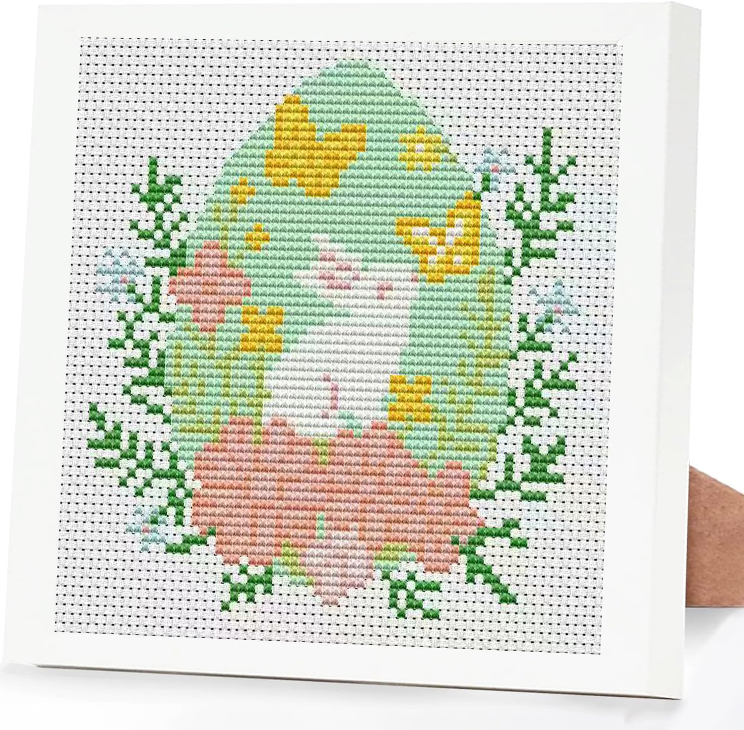 Tiwabb Easter Egg Stamped Cross Stitch Kits for Adults Beginners with Frame