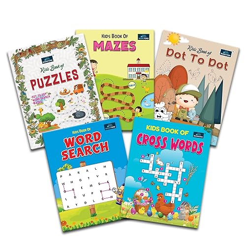 BookFord Quizs and Puzzle for Kids (Set of 5) - Puzzle, Word Search, Kids Book of Mazes, Kids Book of Dot to Dot &amp; Kids Book of Cross Words | book | books | books for kids | book set