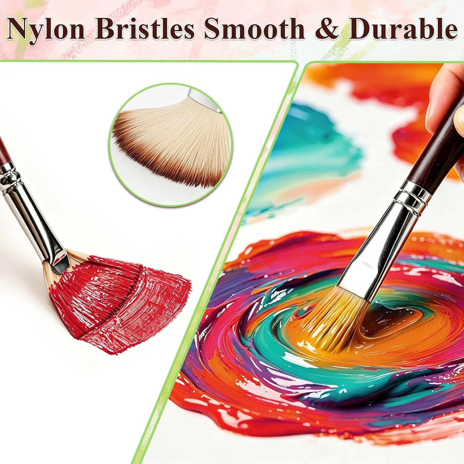 Tiiyee 26pcs Paint Brush Set, Travel Watercolor Acrylic Paint Brushes, Paint Brushes for Acrylic Painting, Professional Paintbrushes for Acrylic Gouache Canvas Painting Artist Beginners Gifts
