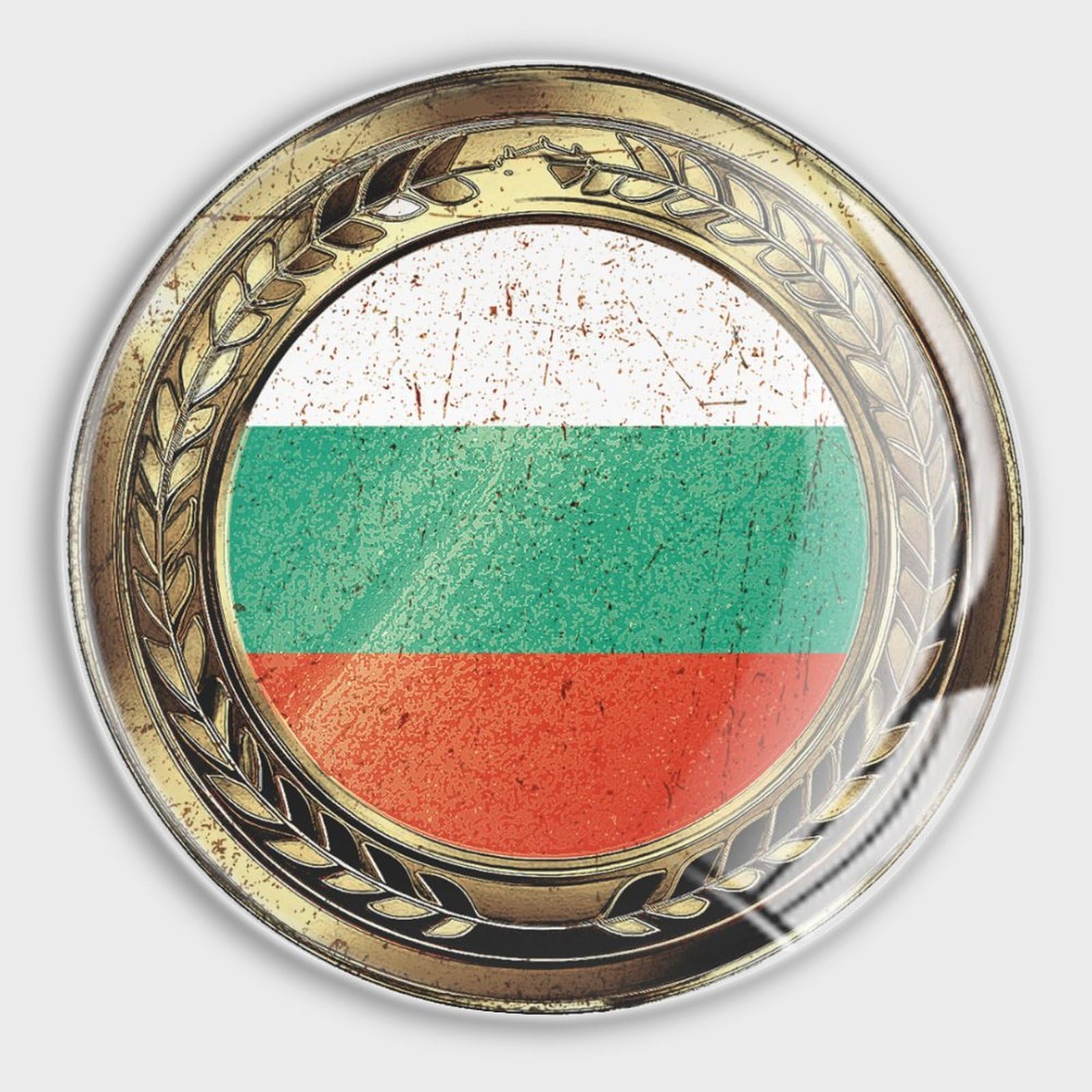 Luijorgy Medals Bulgaria National Flags Decorative Magnets Refrigerator Flags Fridge Magnets Round Whiteboard Magnets Glass Refrigerator Magnets For Billboard Office Blackboard Kitchen Home