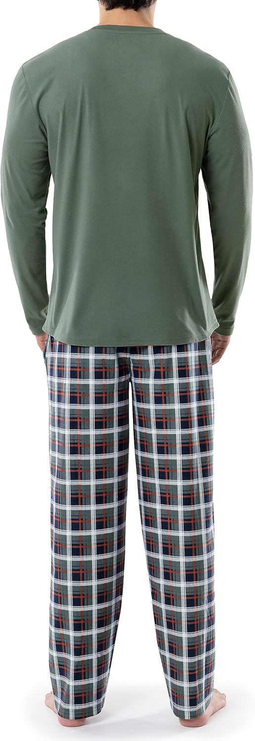 IZOD mens Flannel-fleece Long Sleeve Top and Pant Sleep Set - Image 2