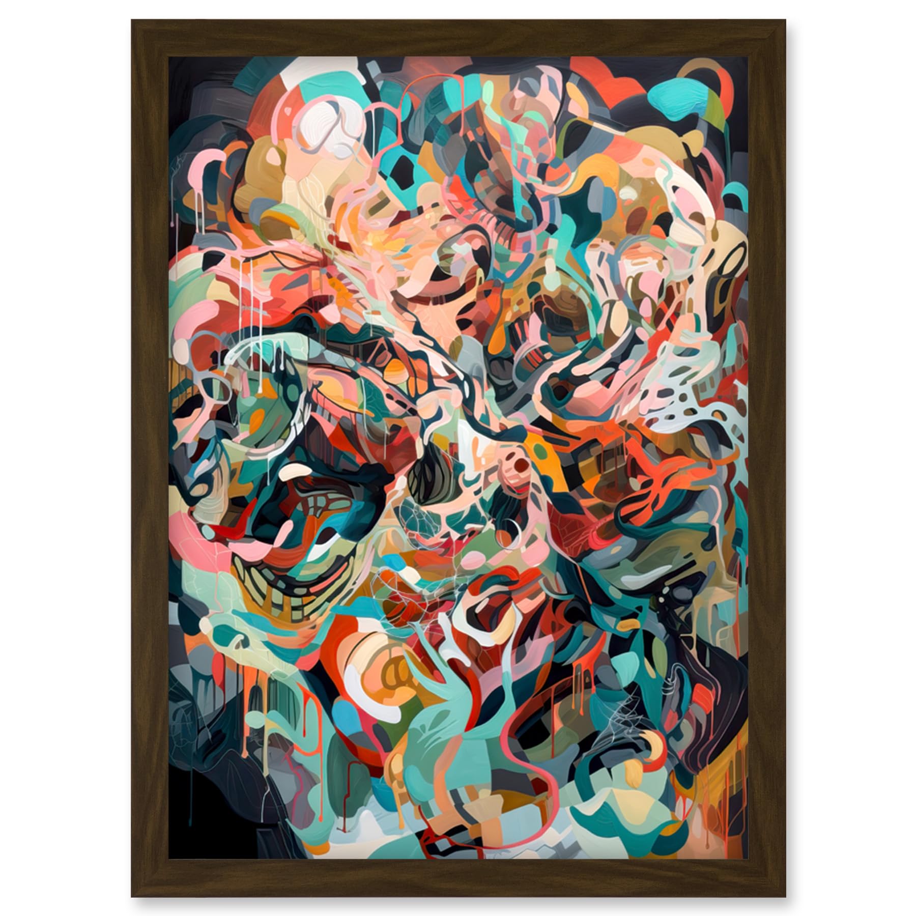 Artery8 Henri Matisse Inspired Abstract Organic Shapes Artwork Framed Wall Art Print A4