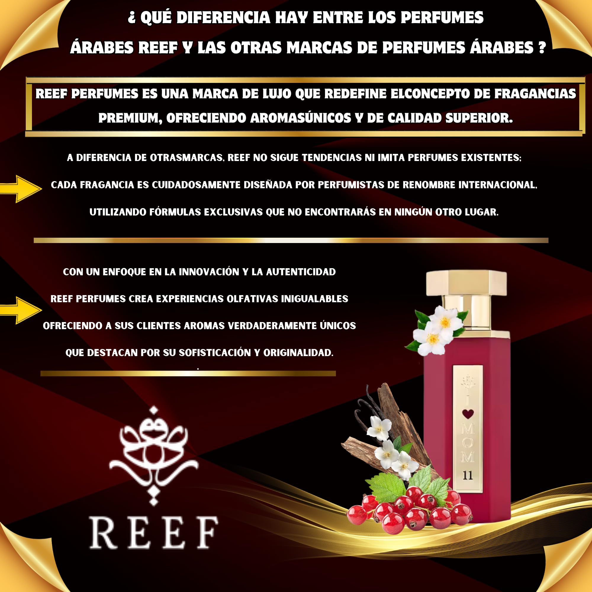 Reef 11 Perfume Árabe Reef 11 I Love Mom Reef Perfumes Árabes Para Mujer Elixir Perfume Oud De Parfum Arabian Extracto De Perfume De Dubai Perfume De Lujo Auténtico Regalos Originales Para Mujer 100ML