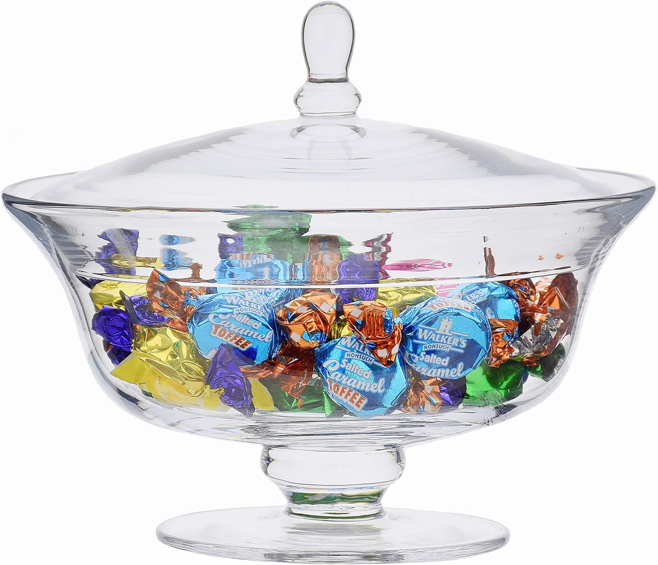 SOLAVIA Clear Glass Bonbon Jar & Lid 19.5 cm high | Apothecary Decor Jar, Transparent