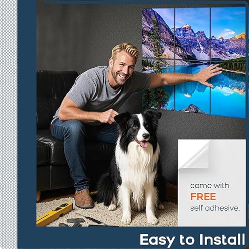 Miniatura 106 de BUBOS Paquete de 8 paneles acústicos artísticos insonorizados, paneles de pared de 47.2 x 31.4 pulgadas, paneles de pared acústicos decorativos