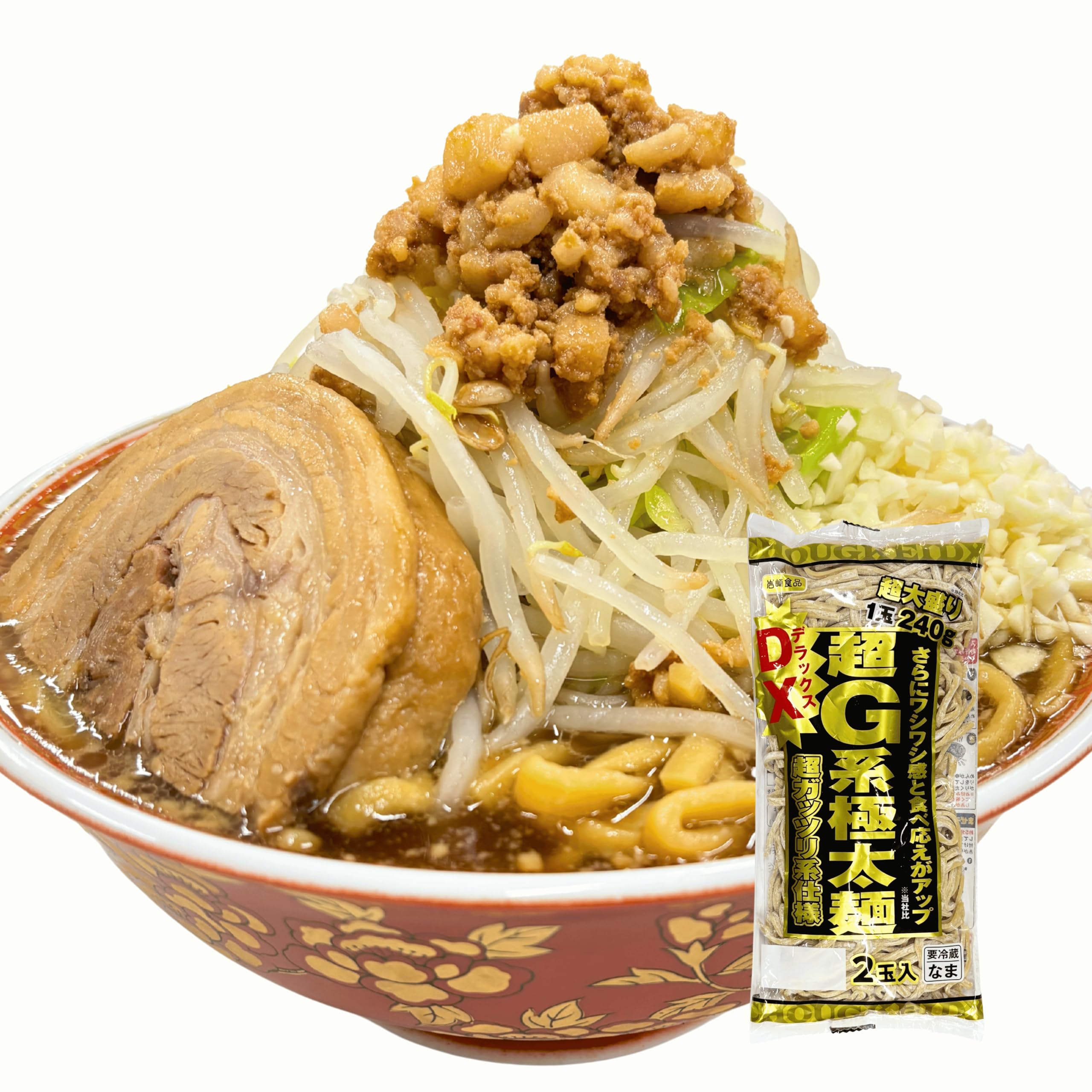 Amazon.co.jp: 【二郎系ラーメン 麺のみ | 6食分】岩崎食品工業 DX超G