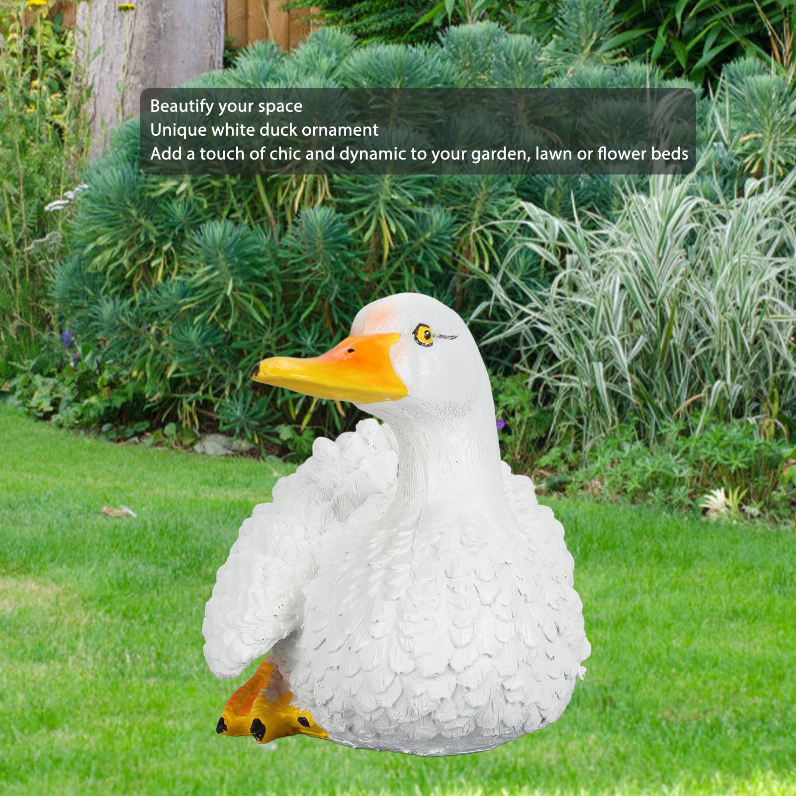 Real Duck Figurine, Lifelike Duck Statue Funny Real Duck Resin Statue Figurine Dynamic Garden Outdoor Animal Statue for Patio, Lawn & Garden Decor
