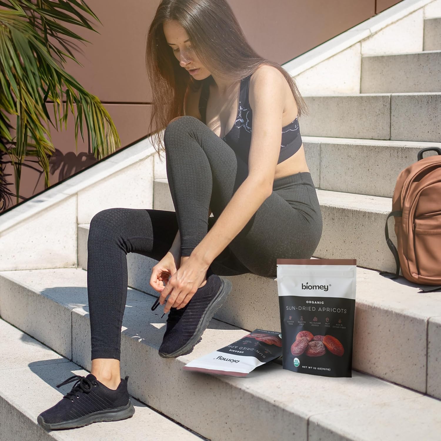 Biomey Organic Certified 2 LB Sun-Dried Unsulphured Turkish Apricots - Soft & Juicy Dried Fruit - No Sugar Added - No Preservatives - Vegan - Non-GMO - Gluten Free Healthy Snack - Bulk Value Resealable Pack