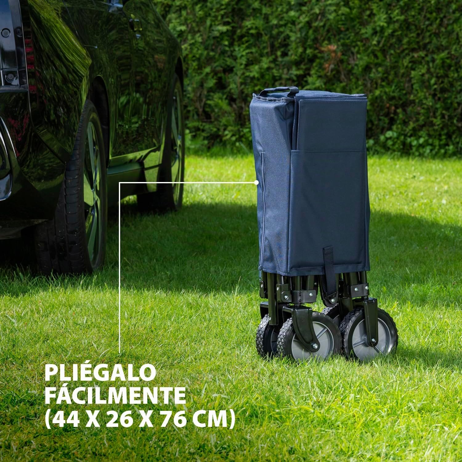 Campart Travel HC-0910 Carrito de jardín plegable, capacidad 70 kg, azul