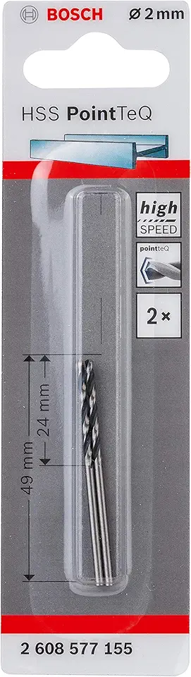 Bosch Brocas para Metal Aço Rápido HSS-PointTeQ 2,0mm