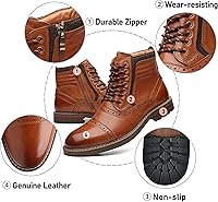 Vista 5 de Botas Chelsea para hombre, elegantes y cómodas, de cuero, con cremallera