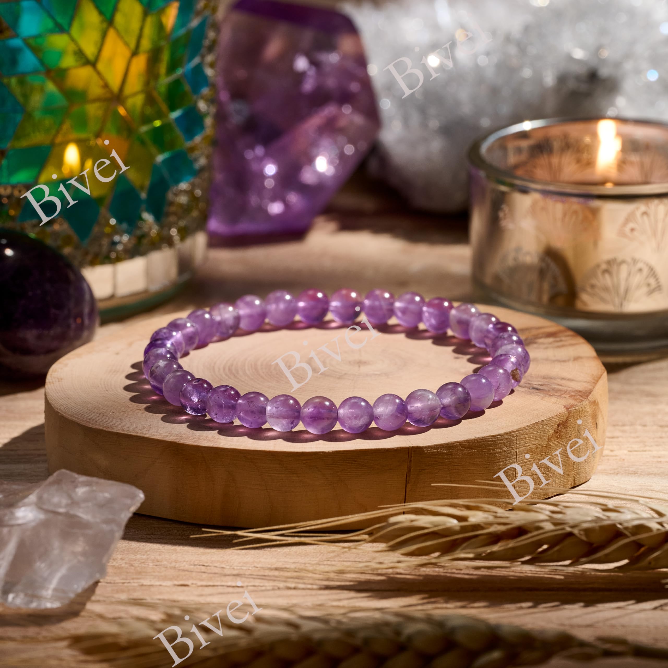 Bivei signora braccialetto perline 6mm semiprezioso cristallo naturale elastico elastico cristallo accessori regalo di yoga