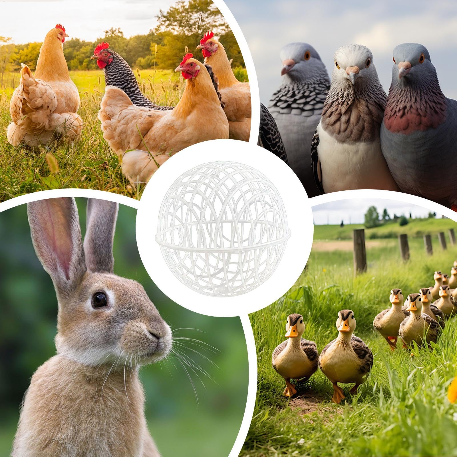 Lot De 3 Poulaillers Mobiles En Forme De Boule, Cage à Poule Ronde Enroulable Pour L'extérieur, Pigeons, Lapins, Canards, Cage à Balles De Sécurité Pour La Sécurité Des Animaux Domestiques